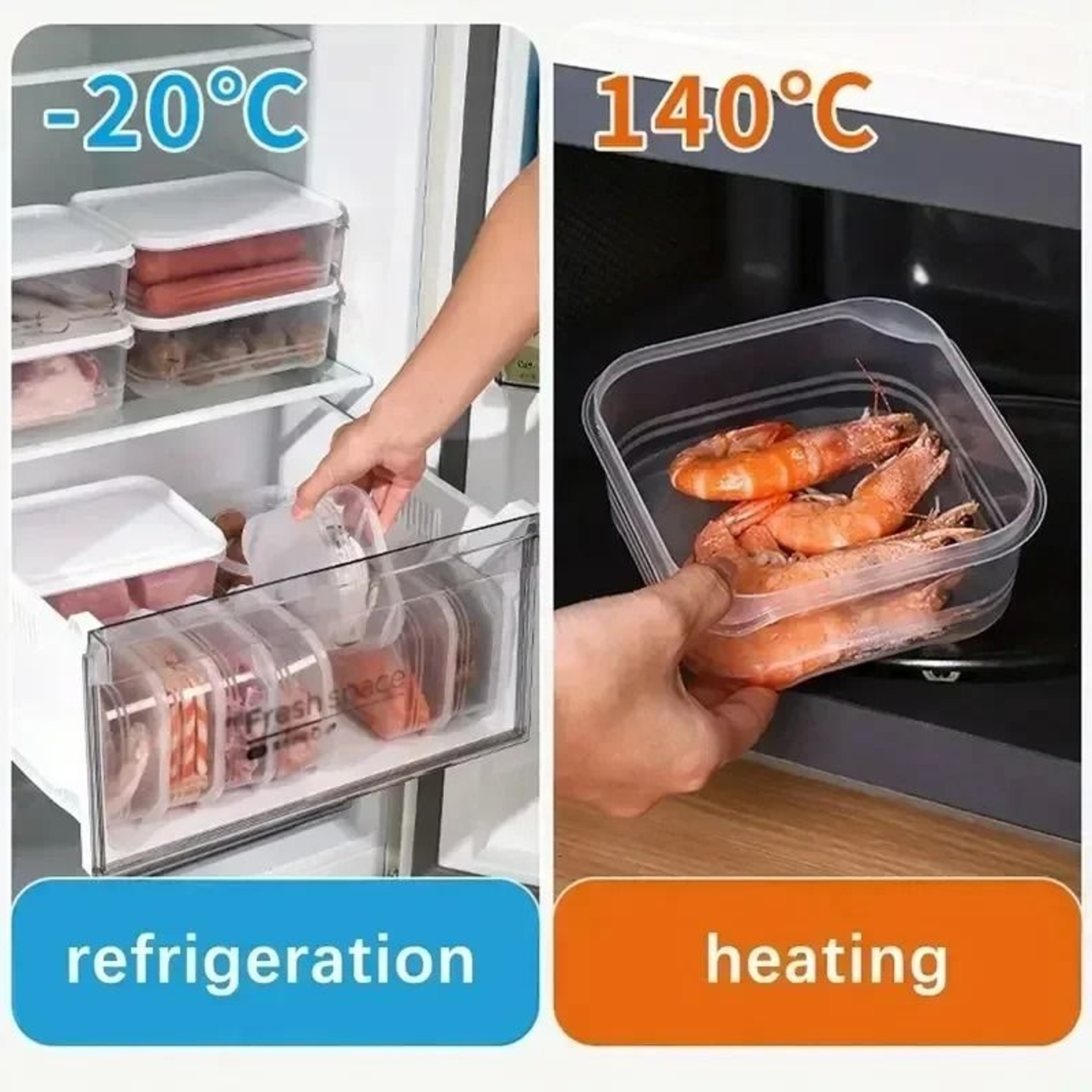Compartmentalized Freezer Storage Container Frozen Meat Portion Box With Lid For Meal Prep And Food 4