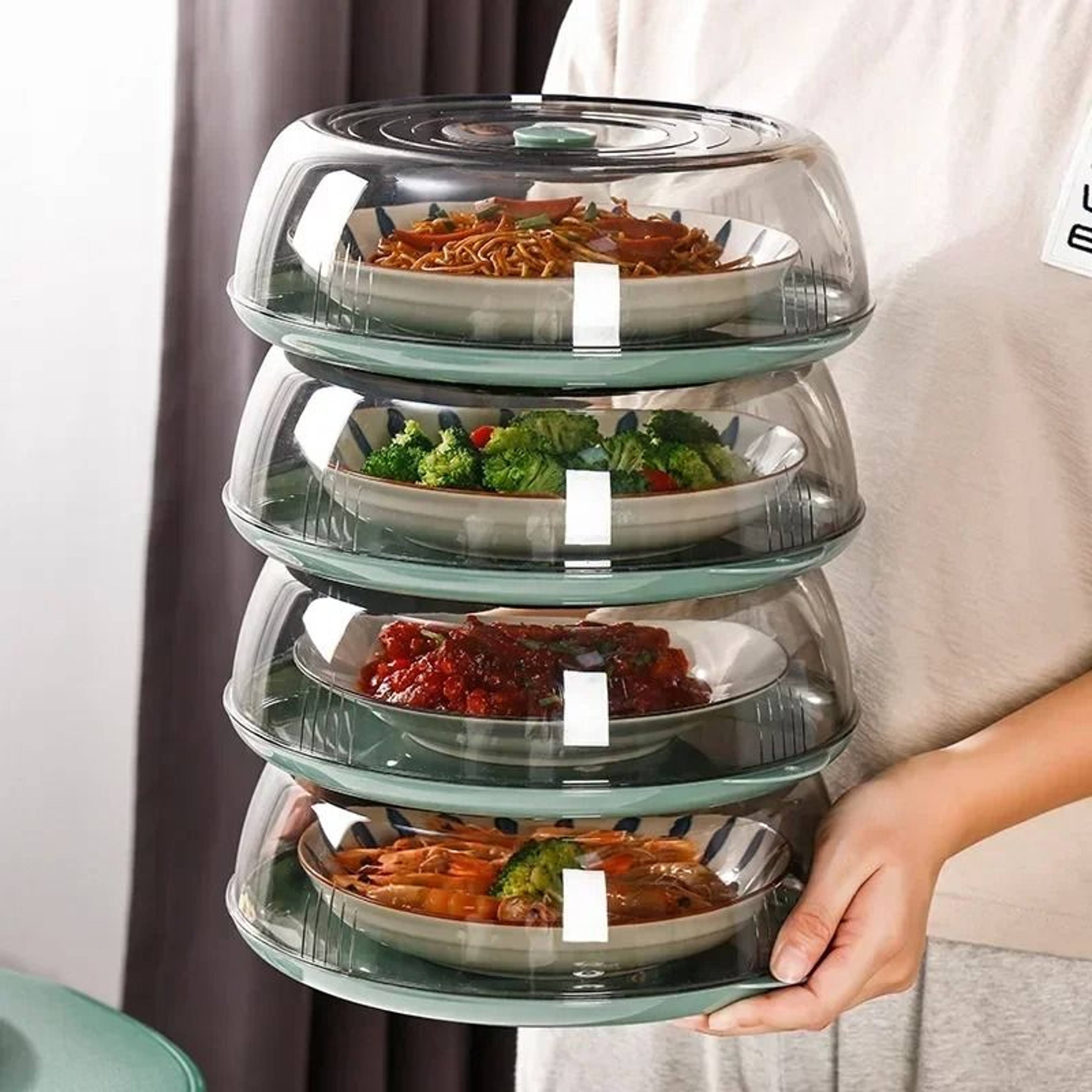 Stackable Food Cover Set Reusable Dust  Insect Protection Covers 0