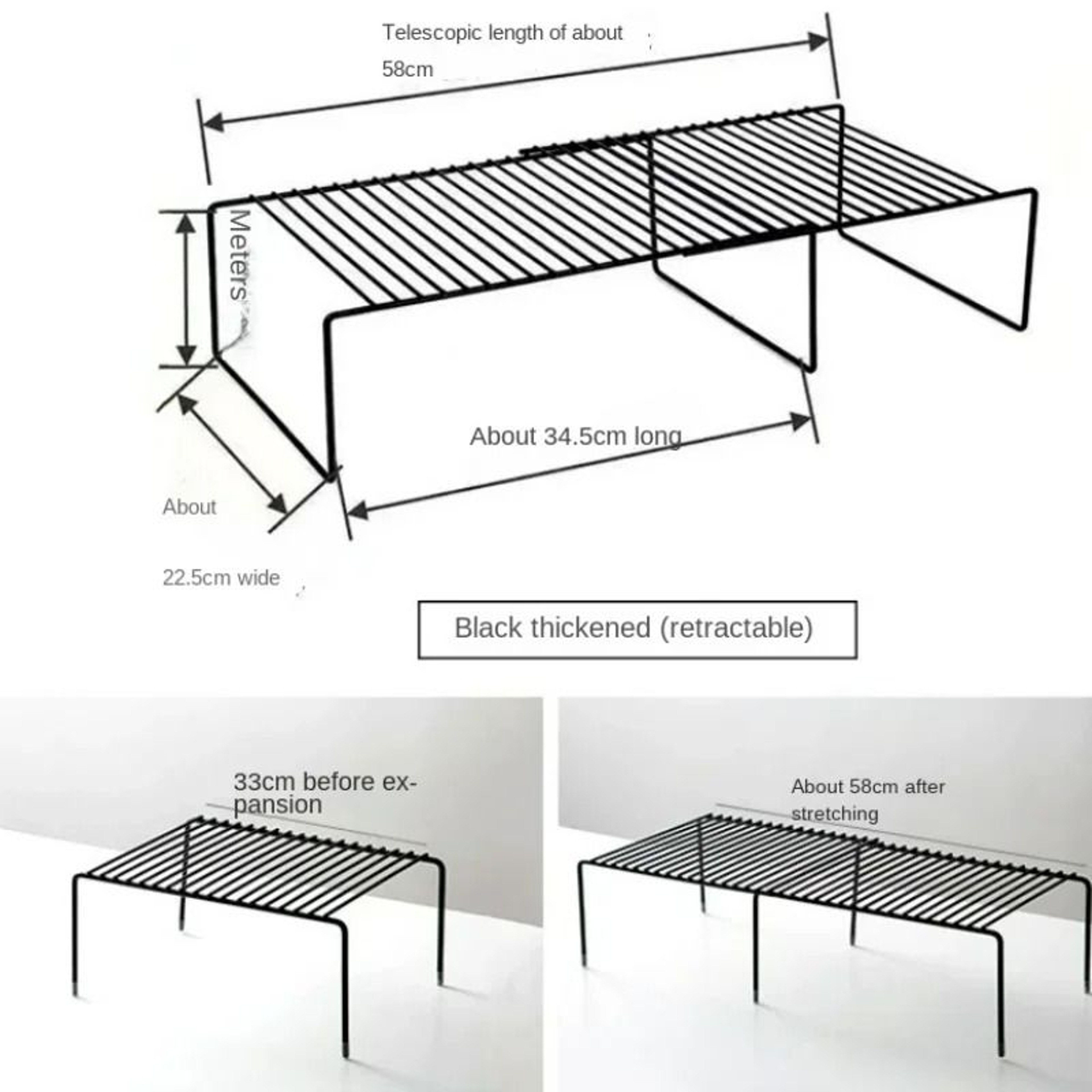 Adjustable Under Sink Storage Shelf Expandable Kitchen Organizer Rack 5