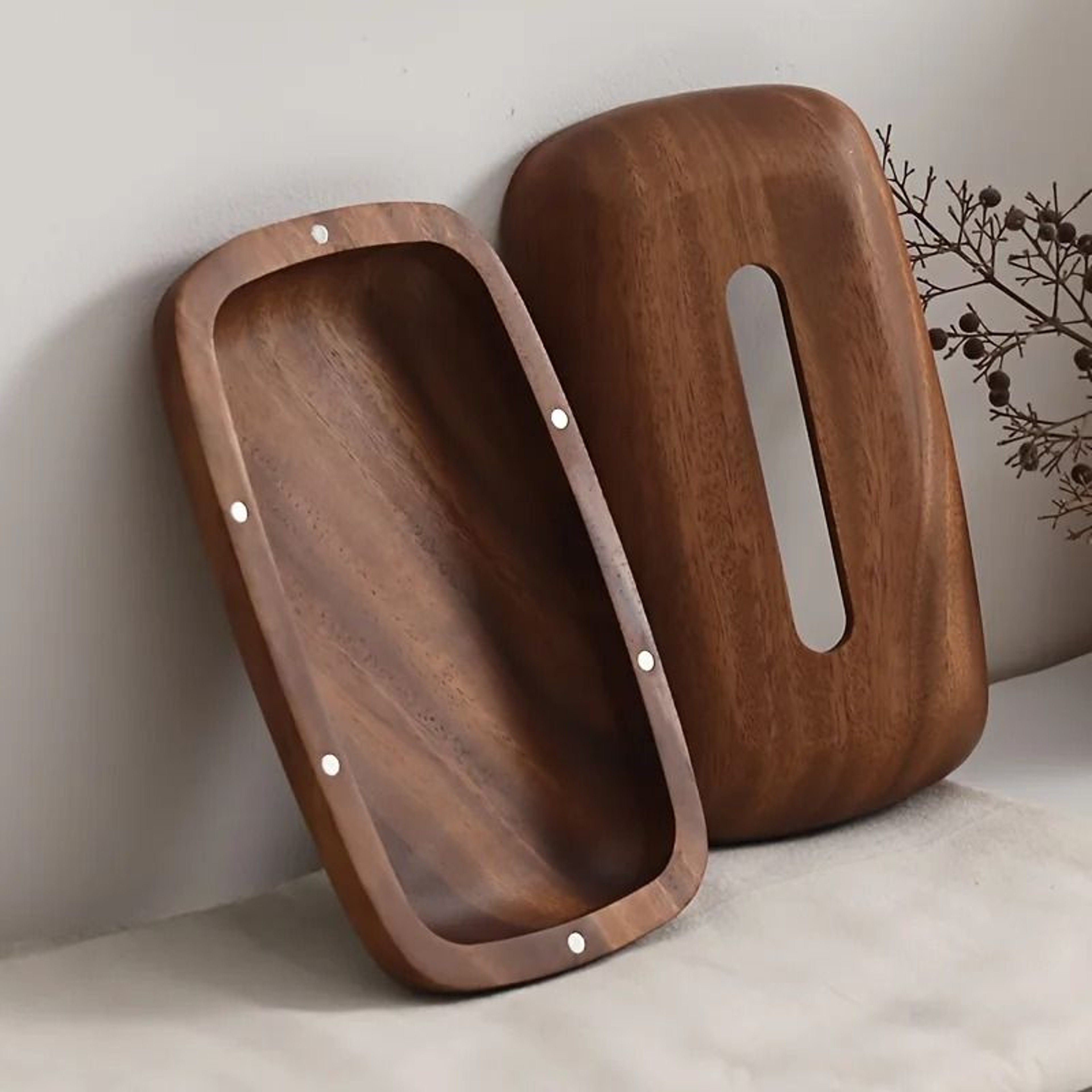 Walnut Wood Tissue Box Cover Modern Decorative Tissue Holder 4