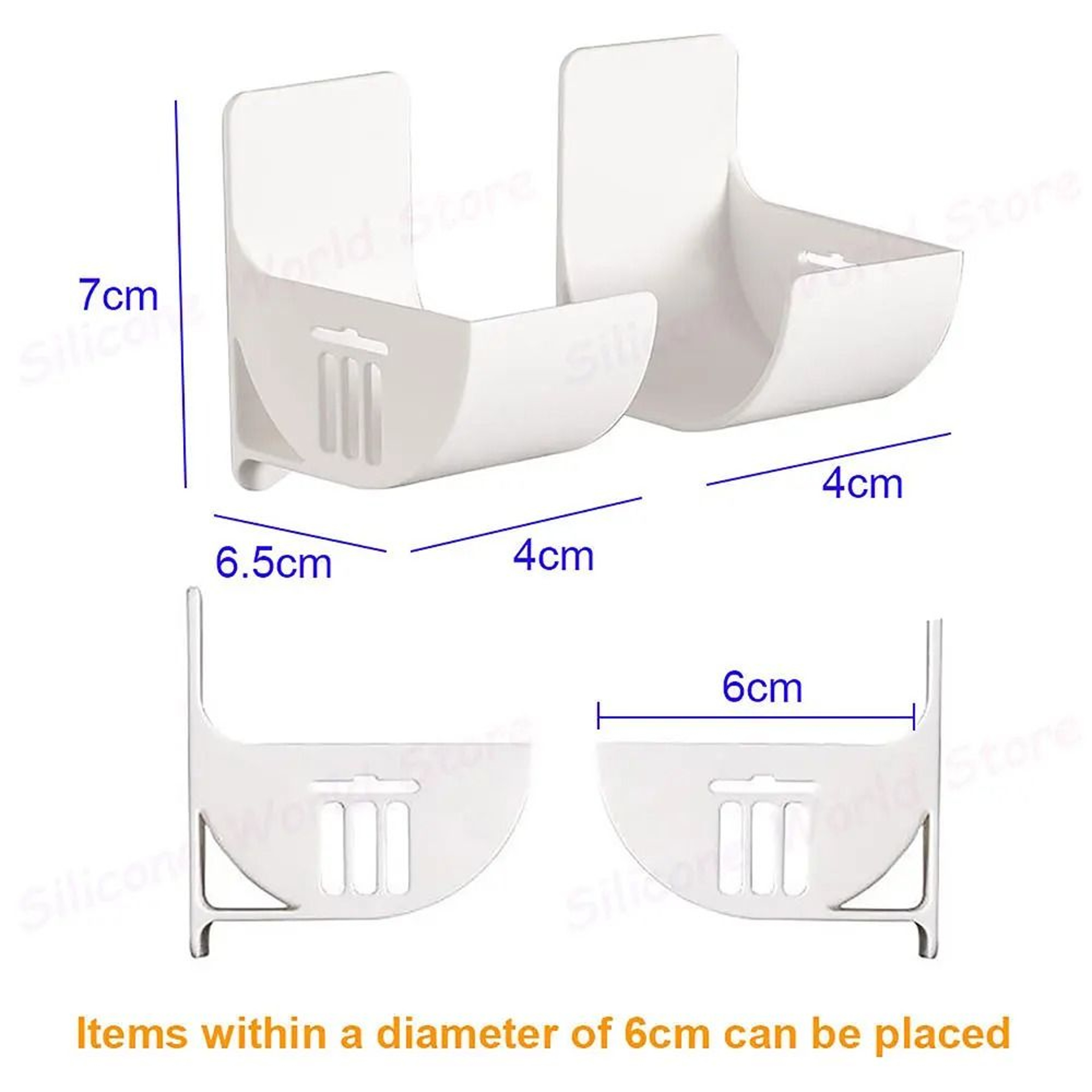 4 Pack Self Adhesive Storage Holders Multipurpose Wall Organizer Clips 5
