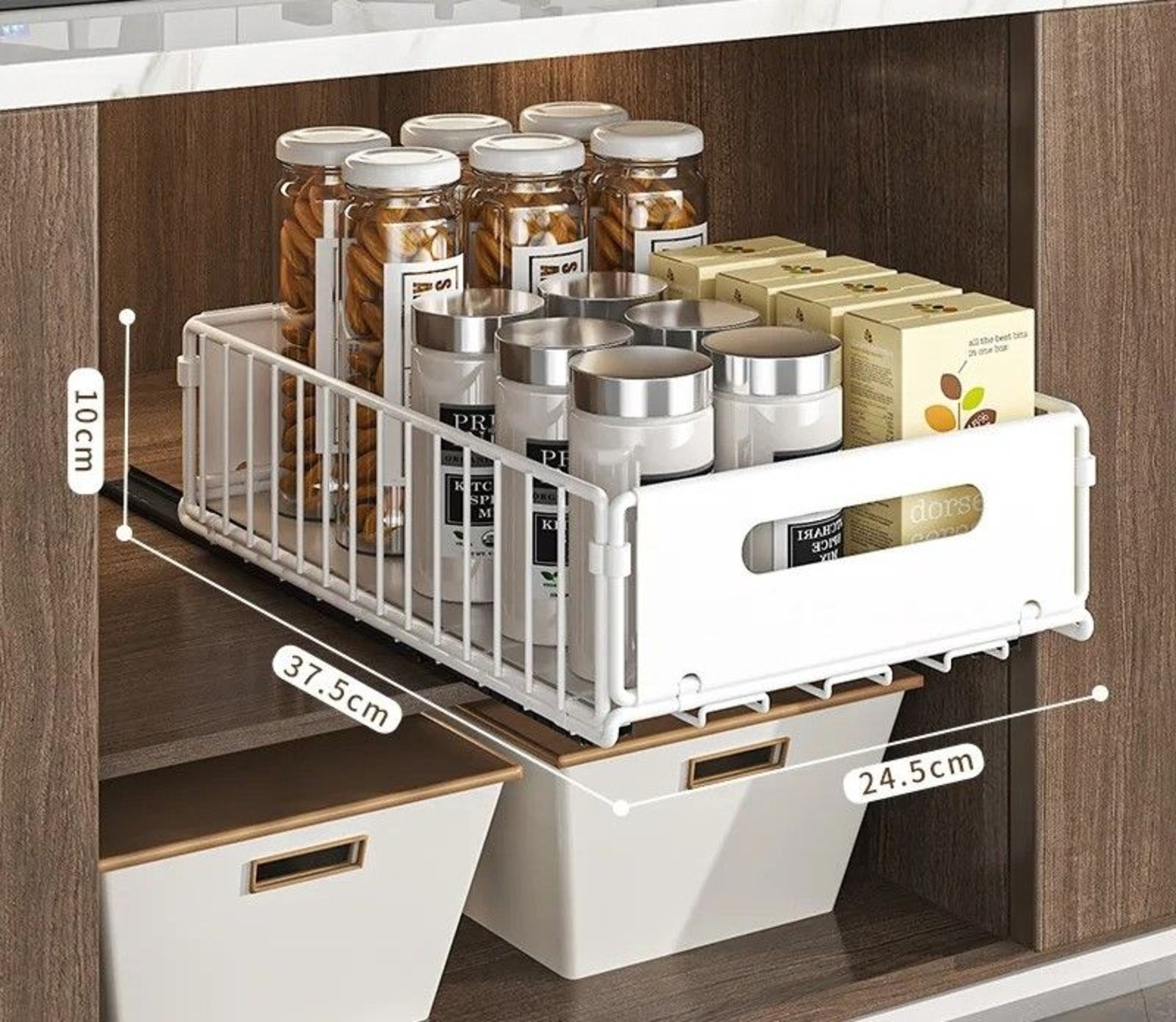 Pull Out Cabinet Organizer Sliding Spice Rack Storage Drawer 8