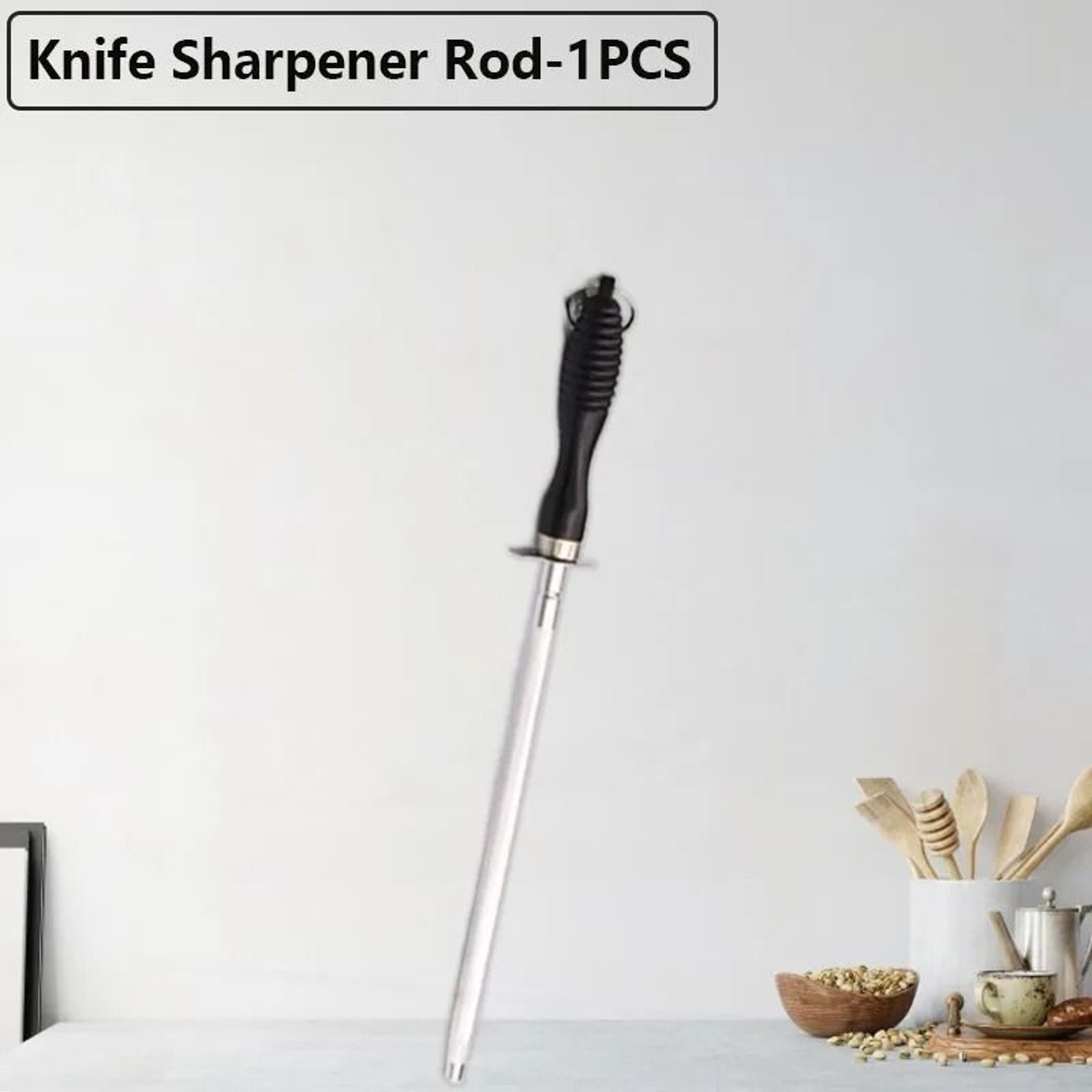 Acacia Wood Universal Knife Block With Removable Bristle Insert Kitchen Counter Holder 1