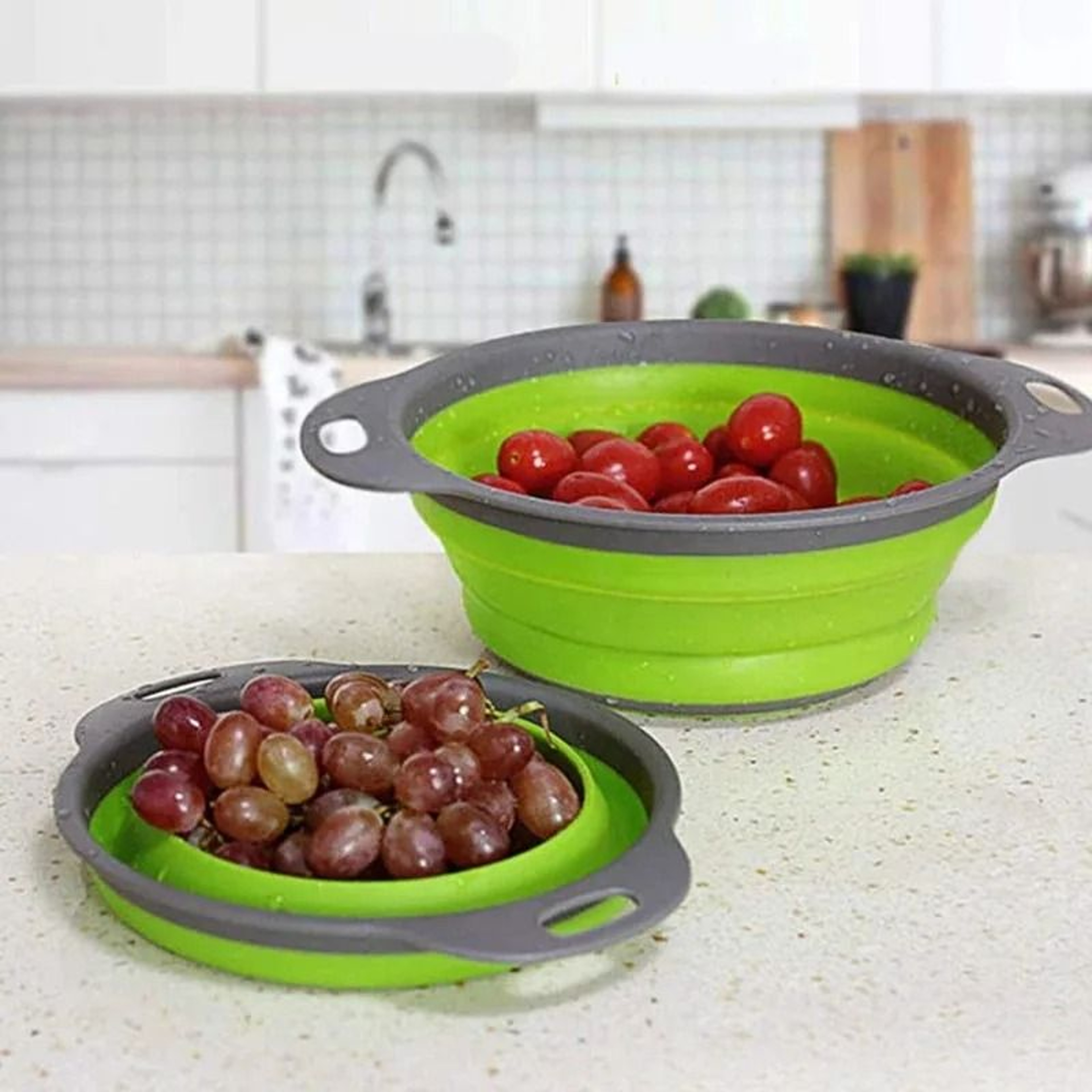 Foldable Kitchen Drain Basket Multifunction Vegetable Washing And Storage Colander 4