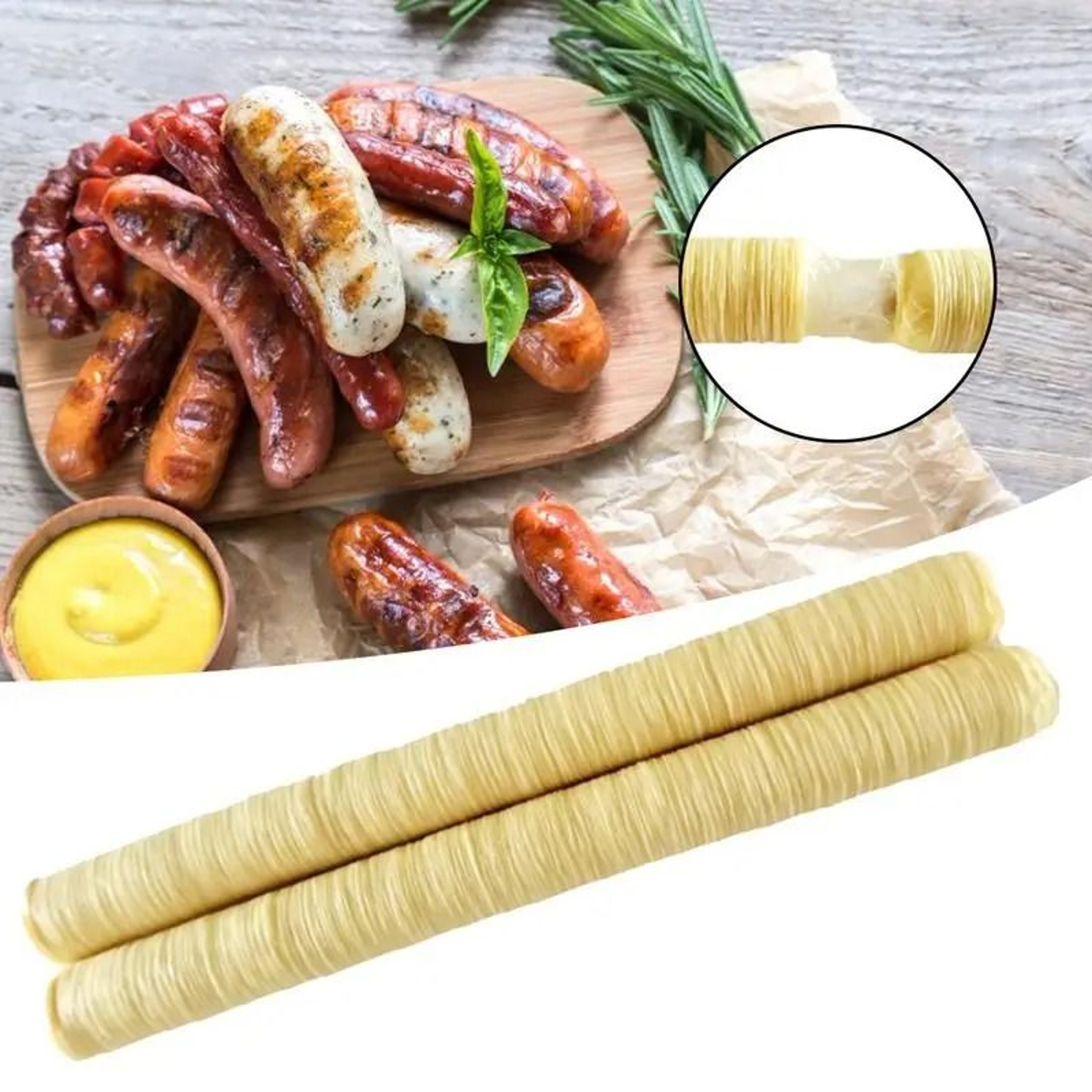 Collagen Sausage Casing Roll Easy Peel Sausage Making Wrap For Homemade Sausages 0