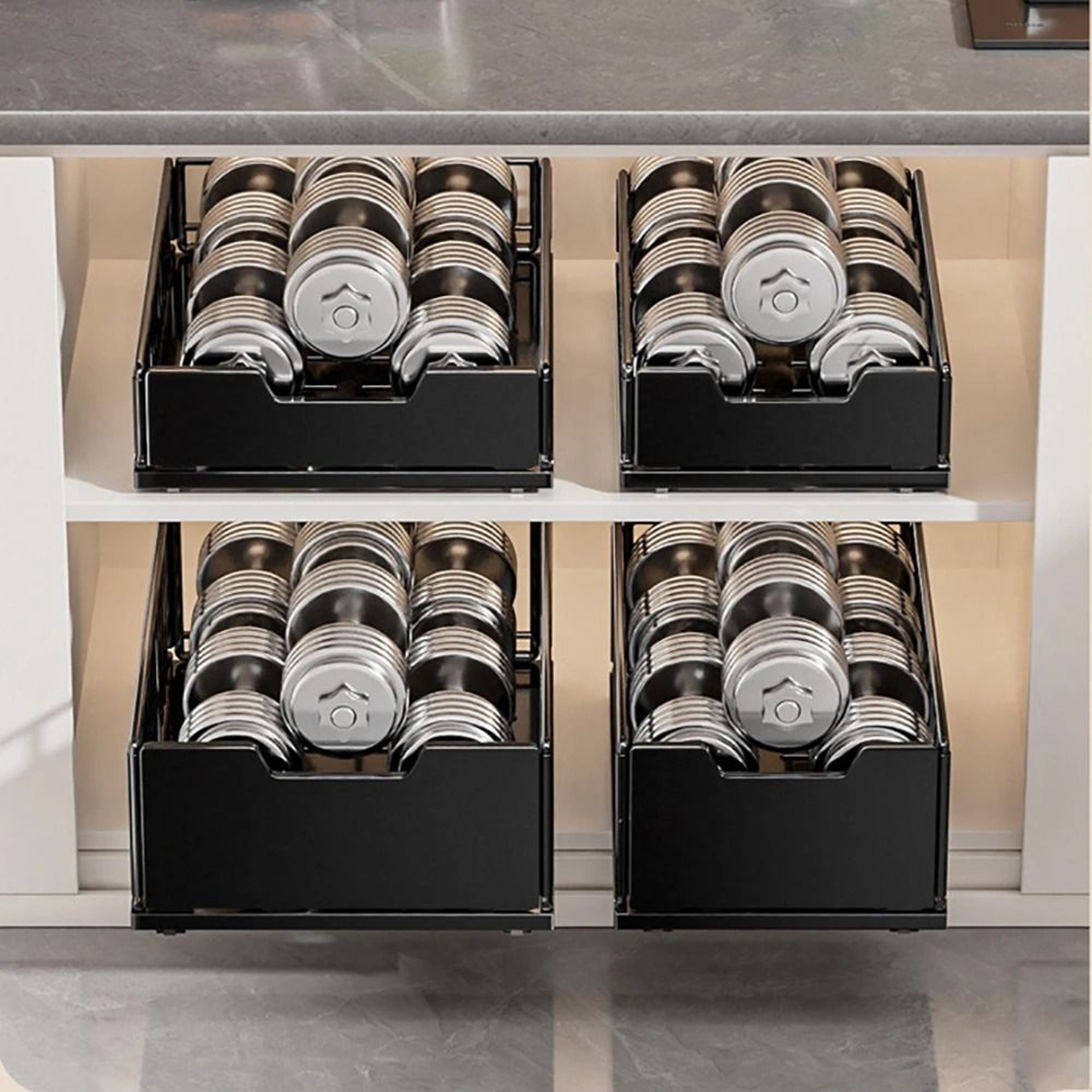 PullOut Cabinet Organizer Carbon Steel SlideOut Storage Drawer For Kitchen And Bathroom Cabinets 2