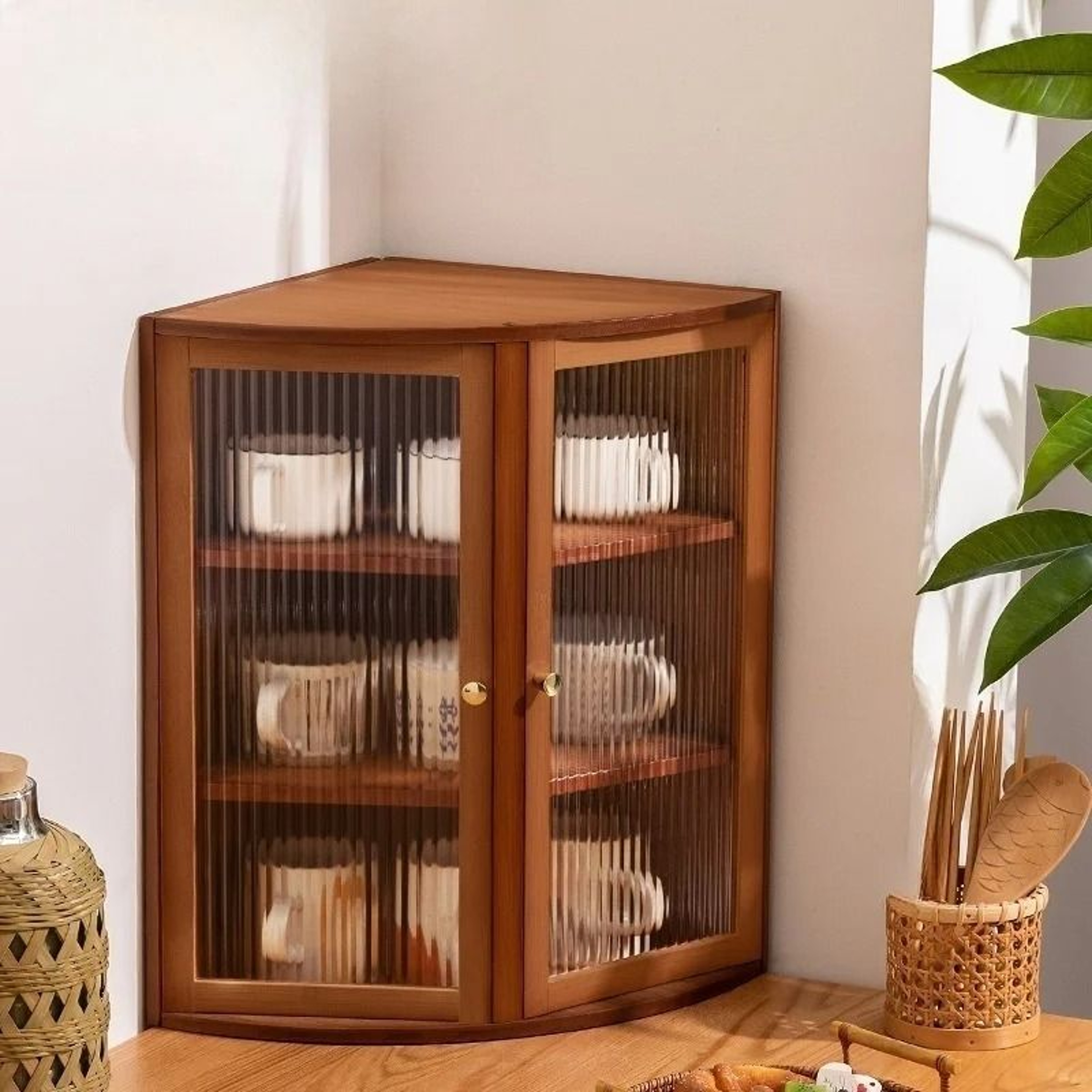 Corner Kitchen Countertop Storage Cabinet MultiLevel Spice Rack And Organizer Shelf 5