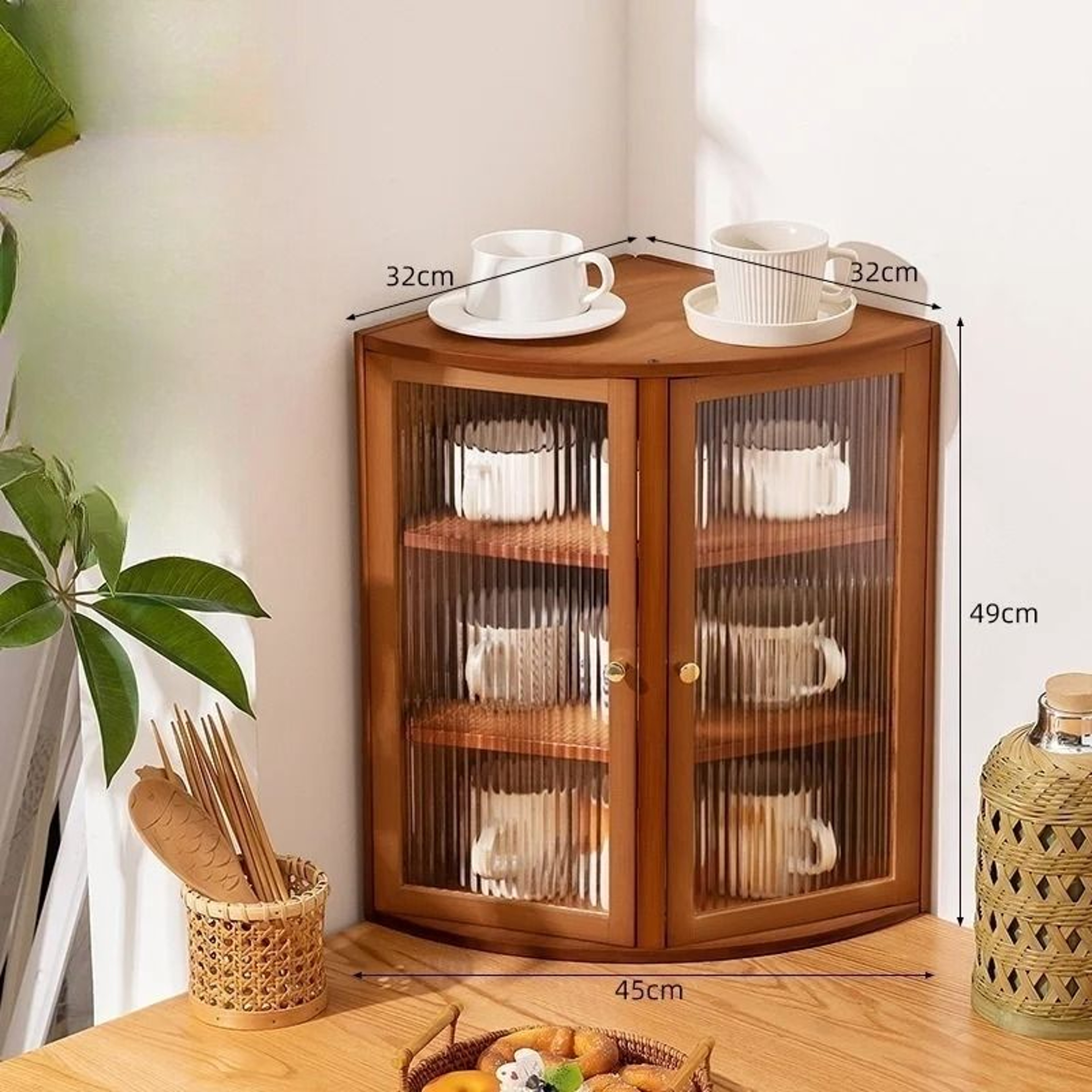 Corner Kitchen Countertop Storage Cabinet MultiLevel Spice Rack And Organizer Shelf 7