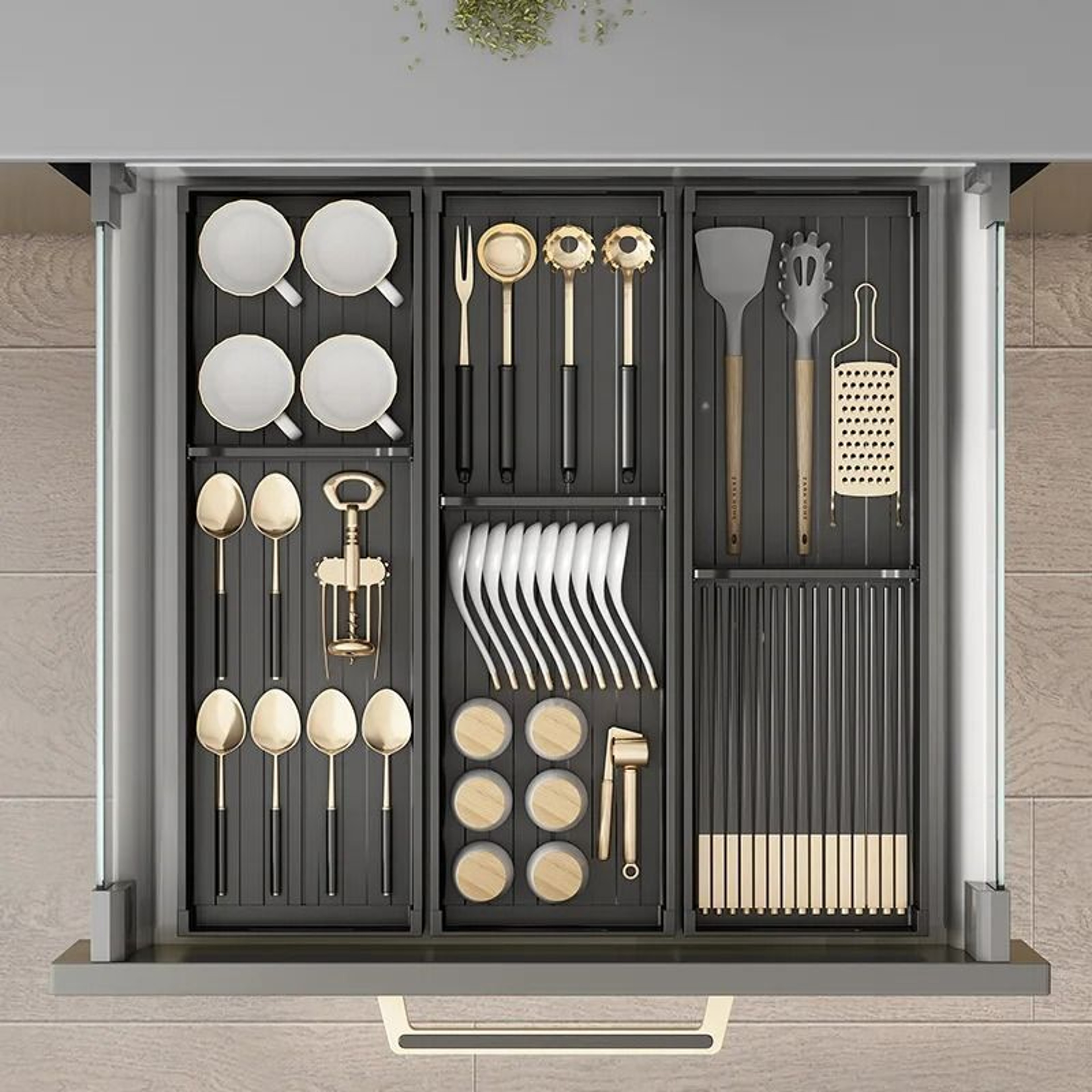 Adjustable Over Sink Dish Drying Rack With Utensil Holder  Under Cabinet Storage 2