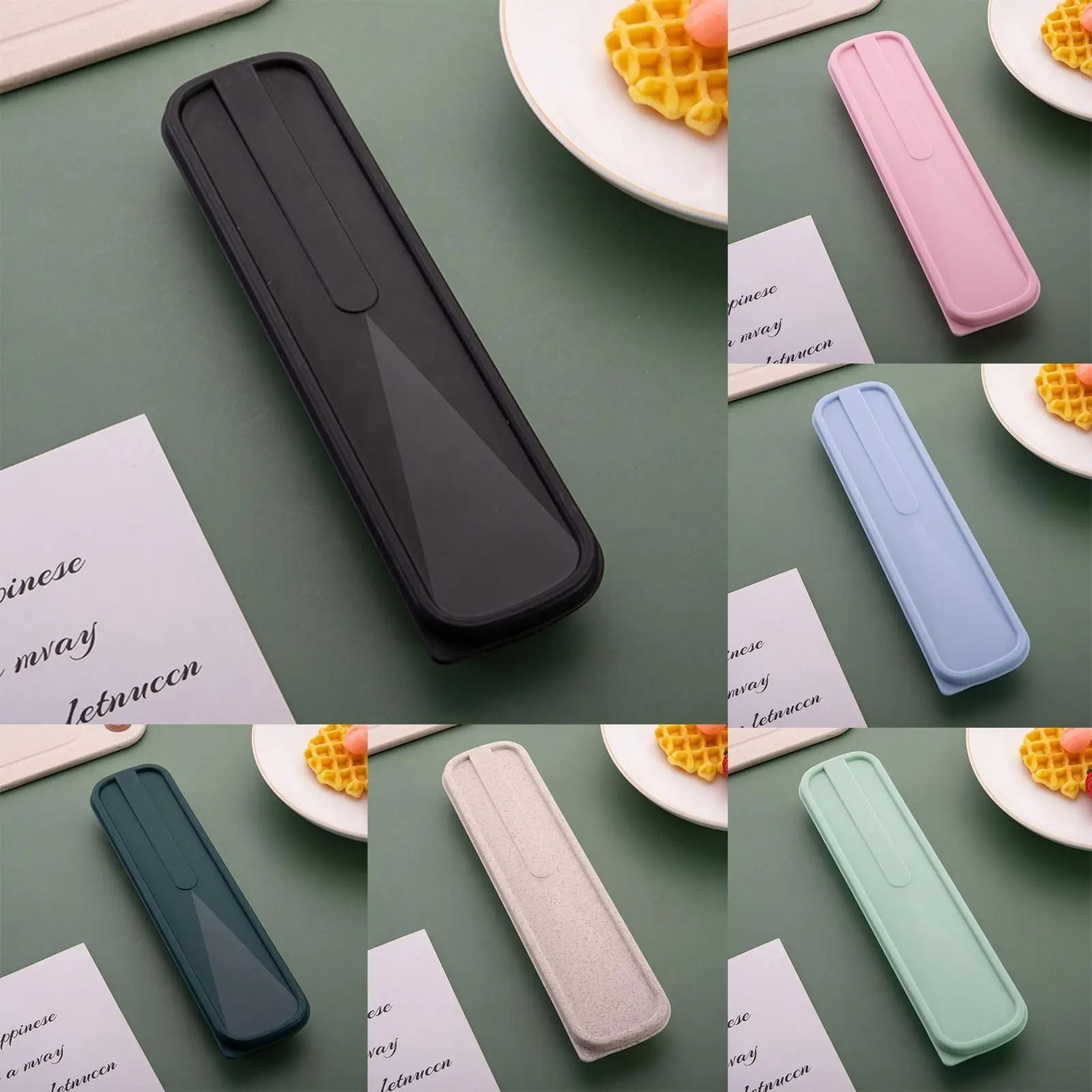 Portable Cutlery Storage Box Travel Utensil Case For Spoons Forks  Tableware Organization 0