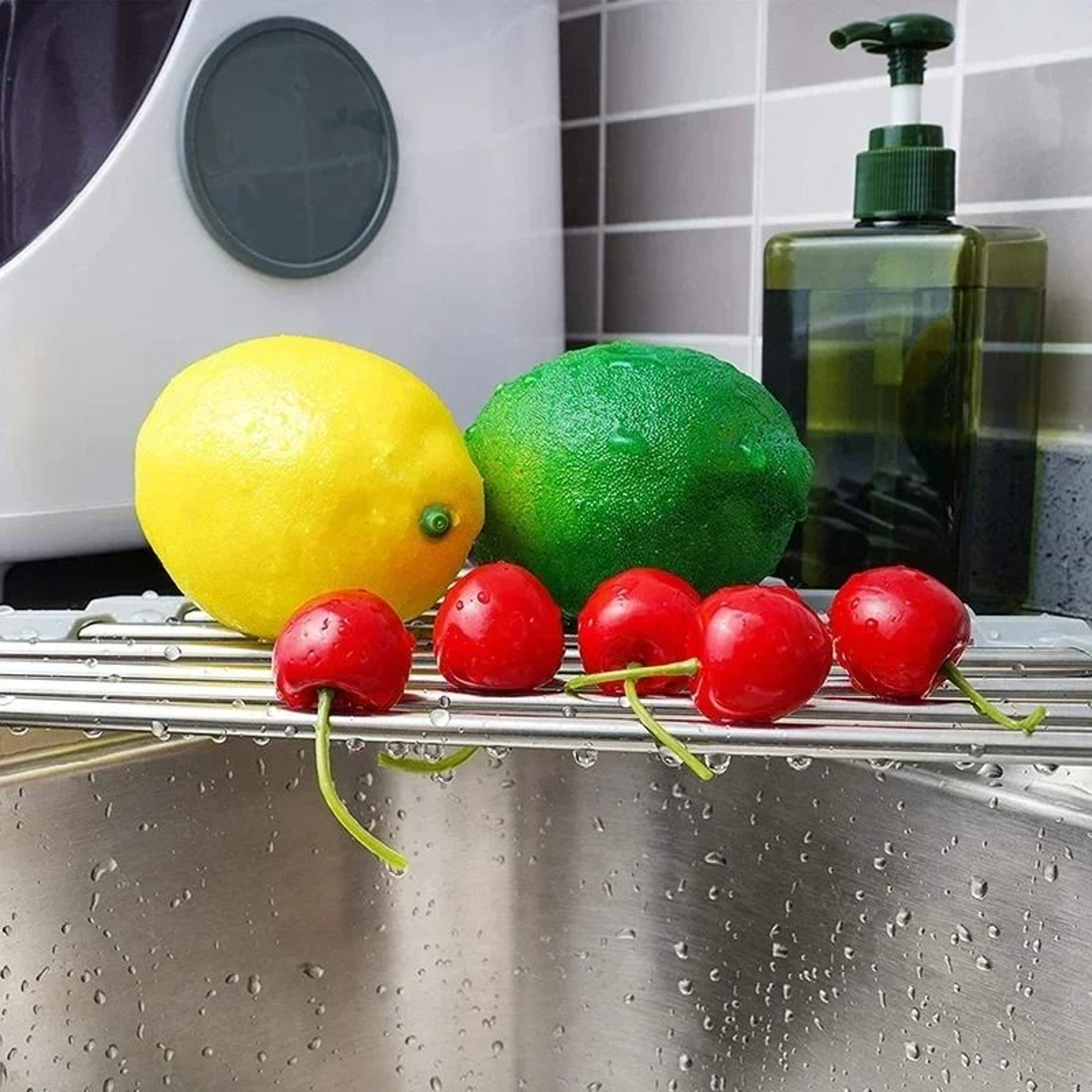 Foldable Corner Dish Drying Rack For Sink With Stainless Steel Roll Up Design 2