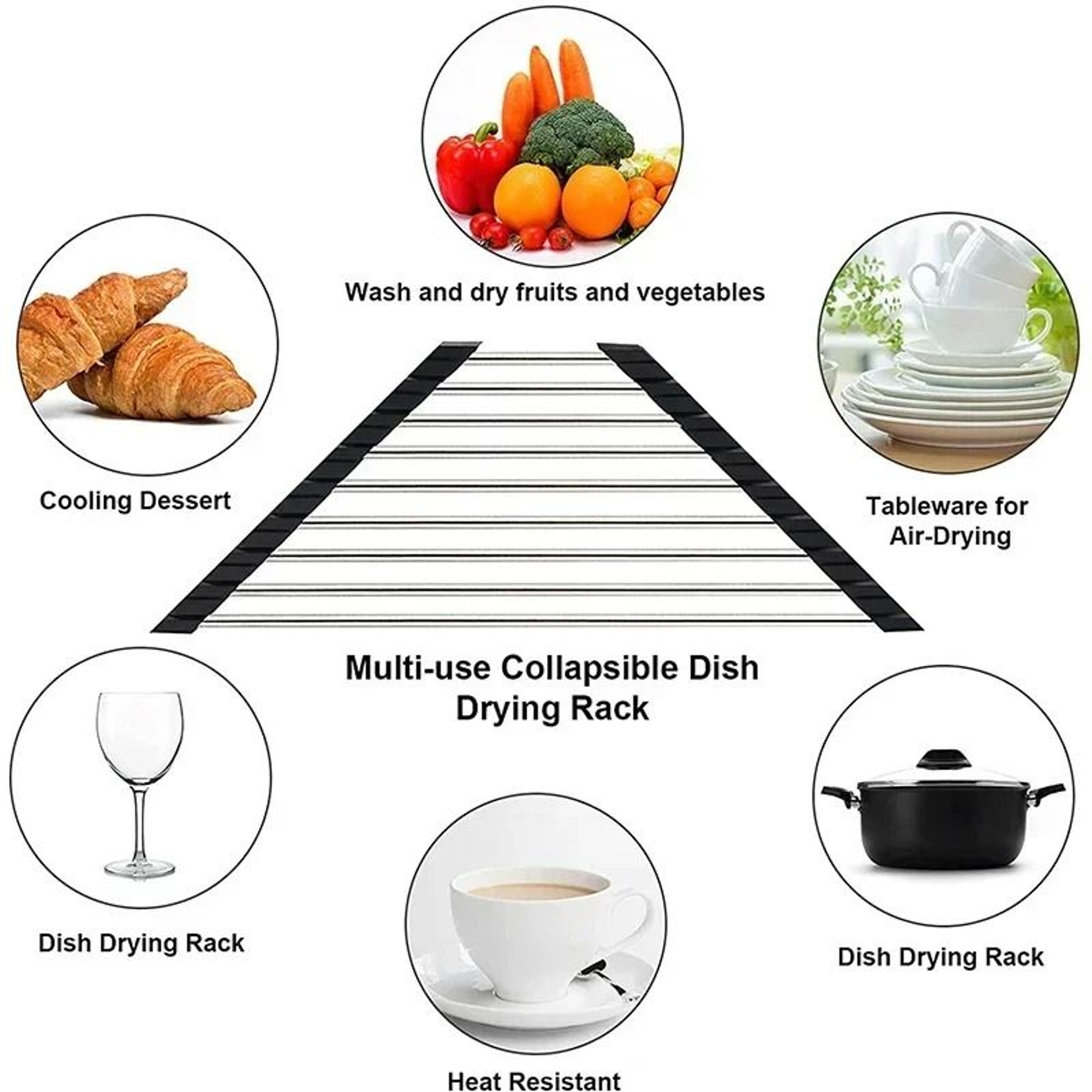 Foldable Corner Dish Drying Rack For Sink With Stainless Steel Roll Up Design 3