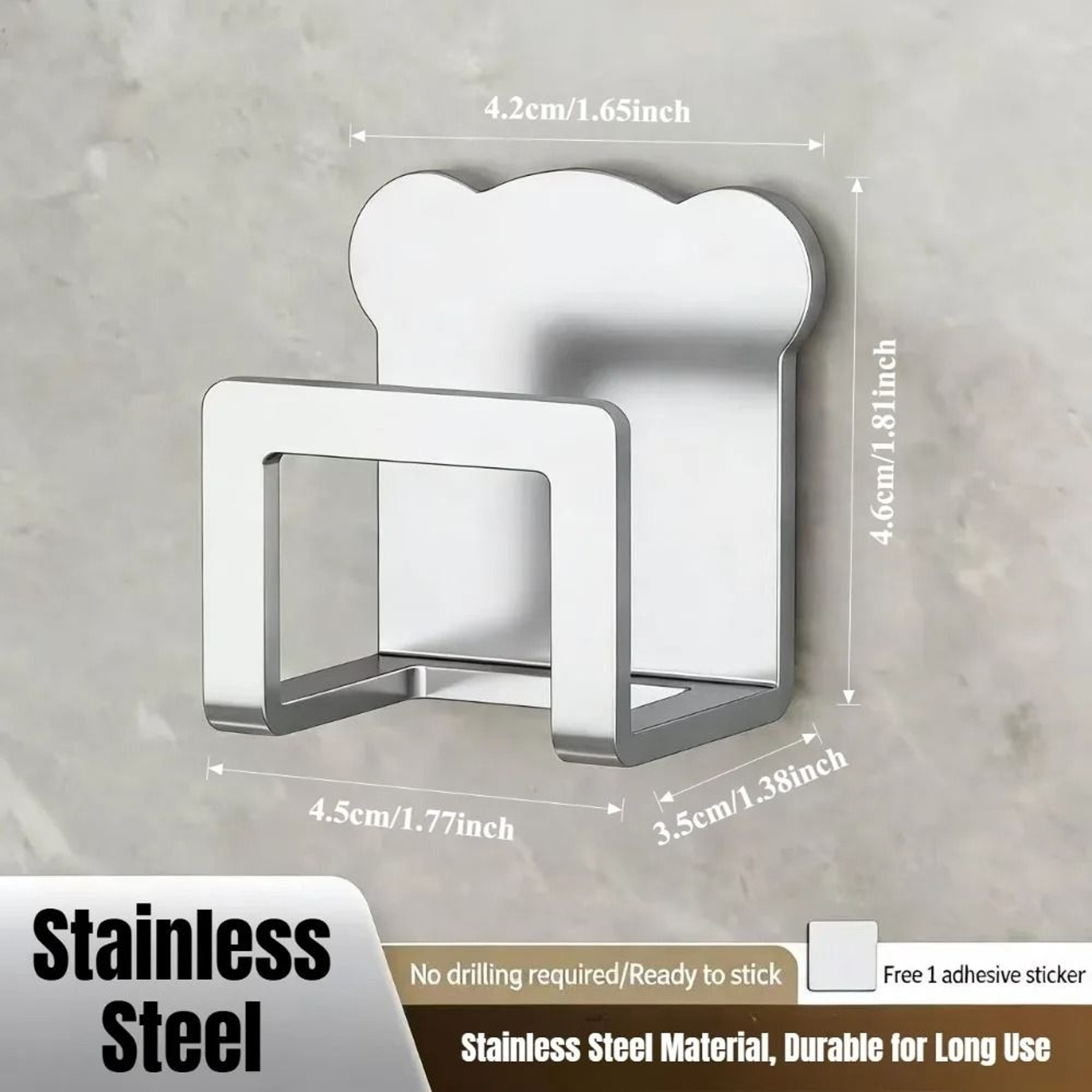 Stainless Steel Sponge Holder With Self Adhesive Mount For Kitchen Sink Organization 1