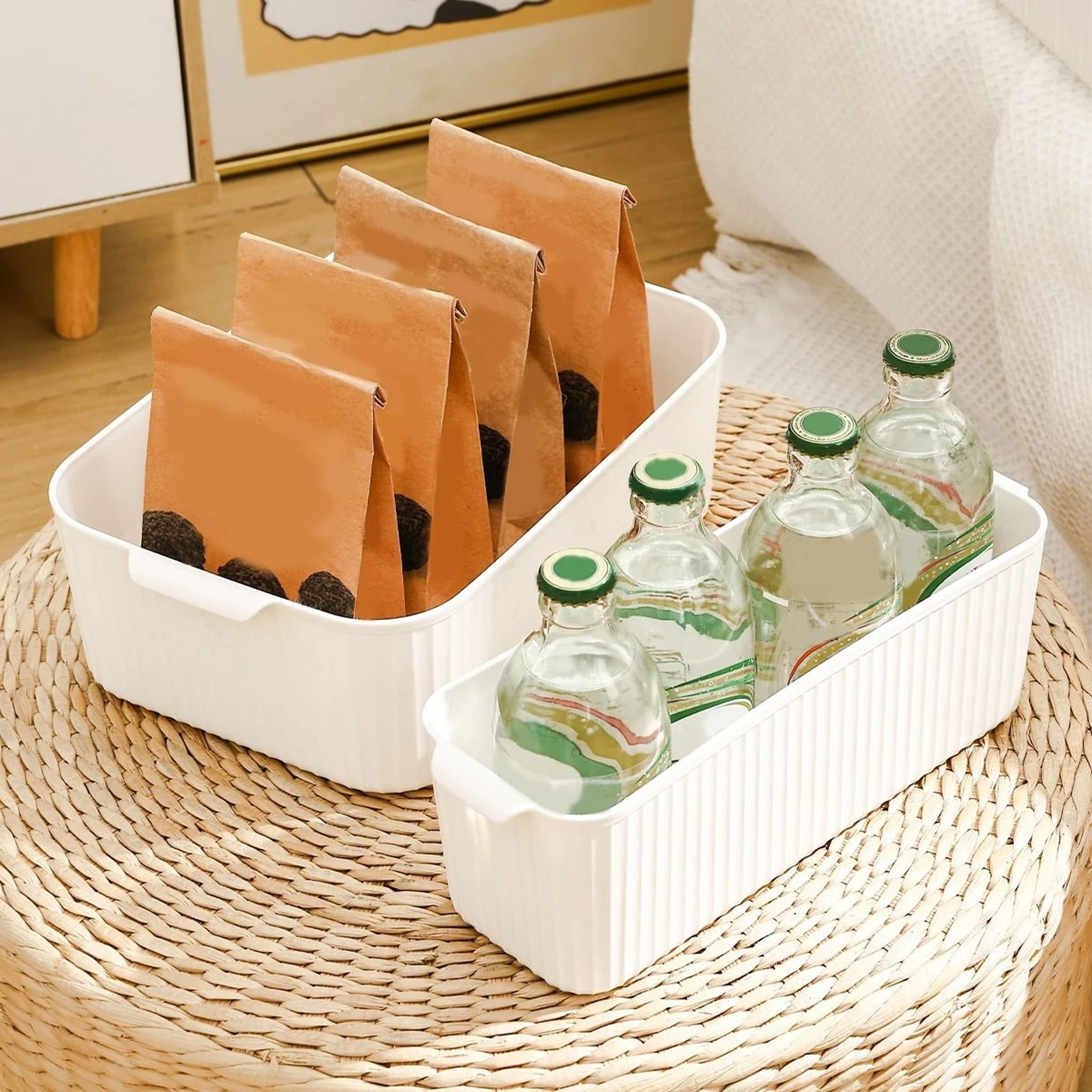 Plastic Cabinet Storage Basket Kitchen Organizer Bin For Pantry And Countertop 3