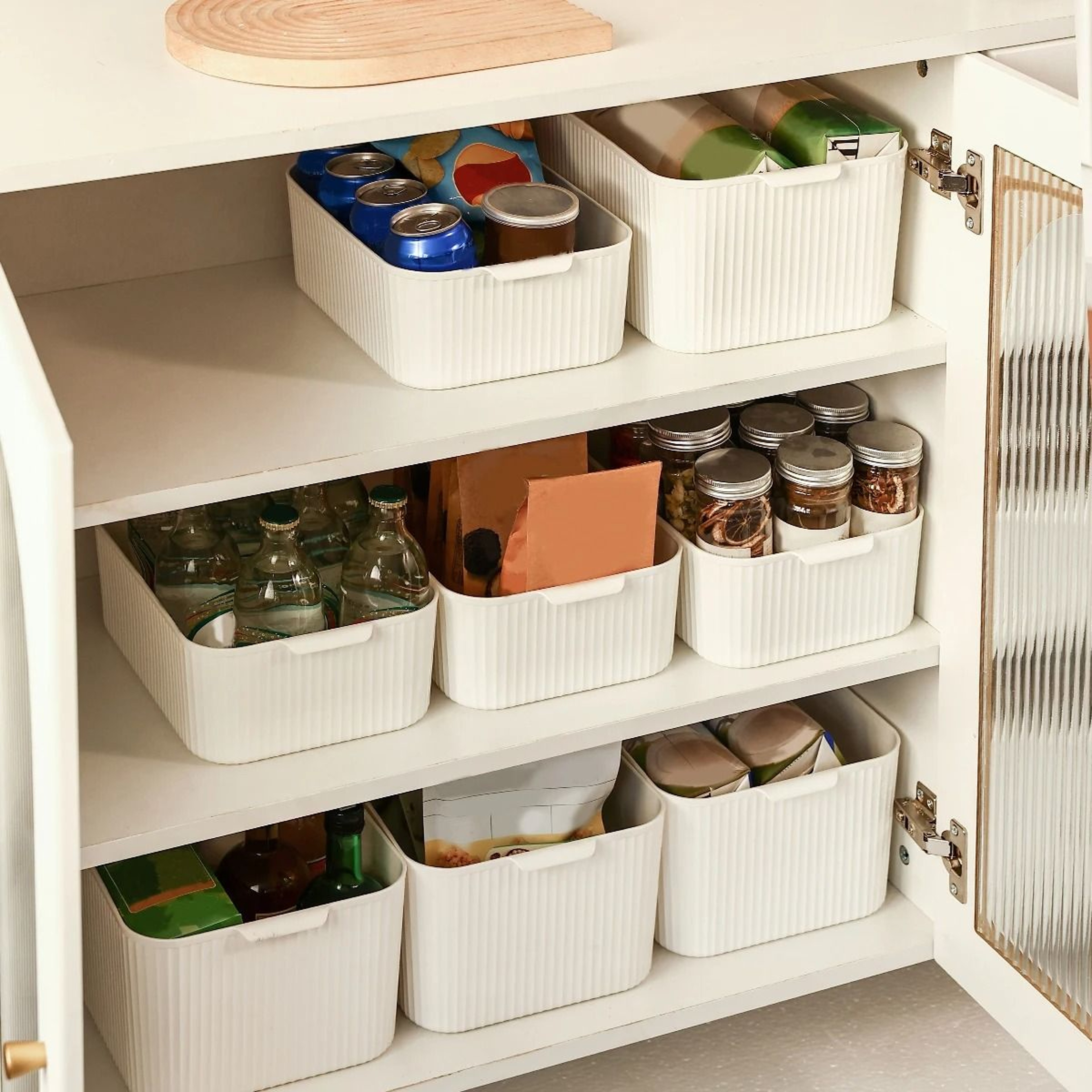 Plastic Cabinet Storage Basket Kitchen Organizer Bin For Pantry And Countertop 5