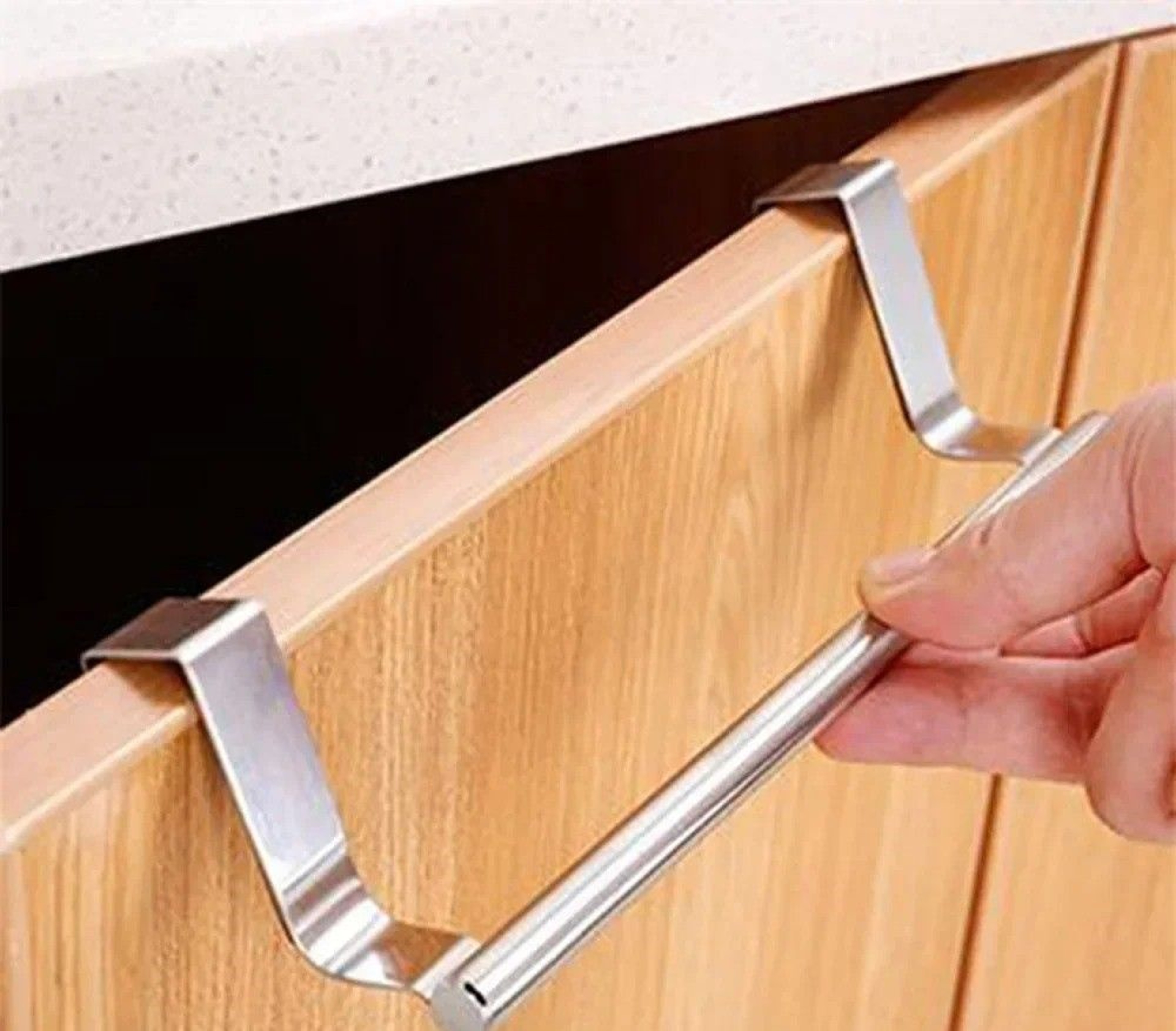 Stainless Steel Over Cabinet Towel Rack For Kitchen And Bathroom Storage 1