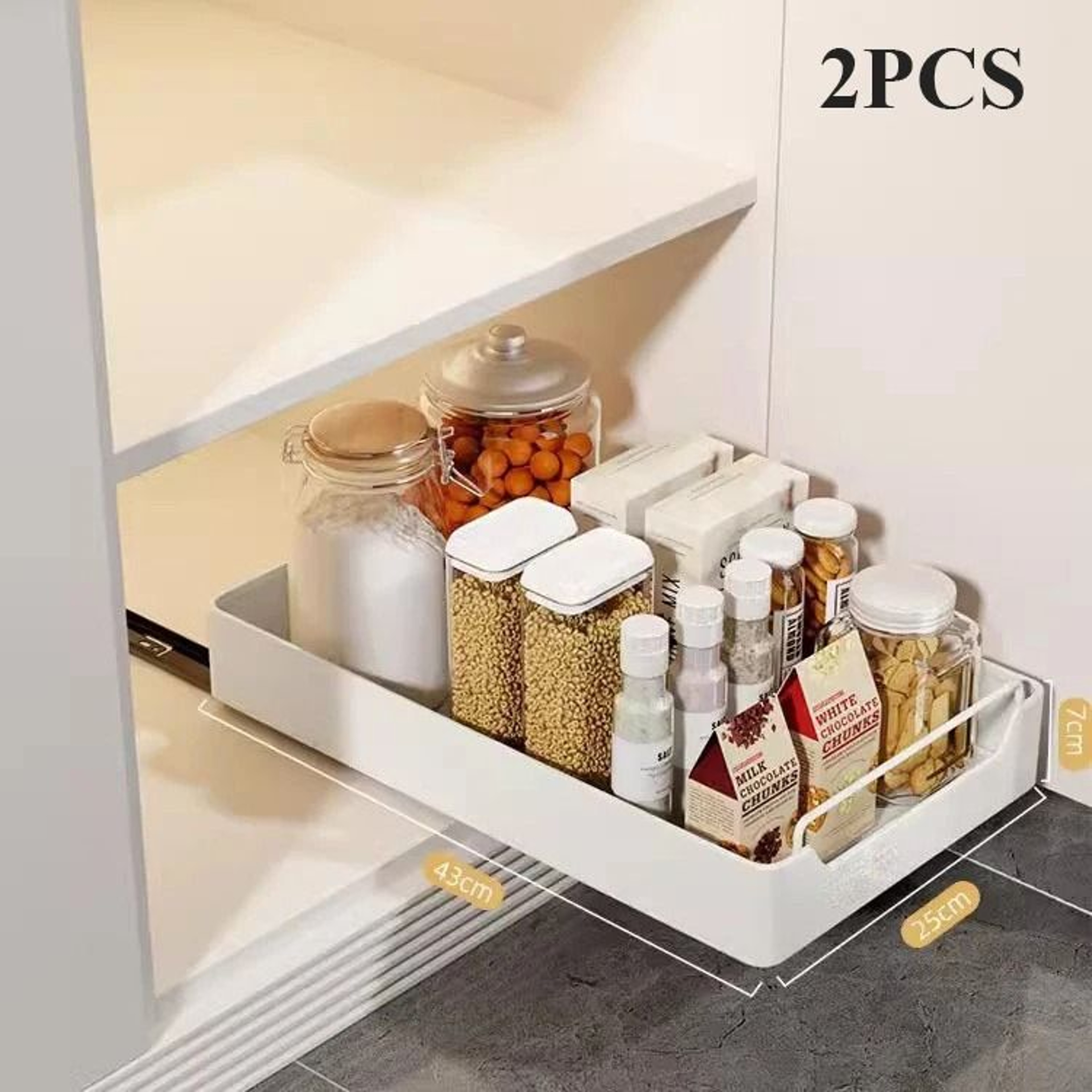 Pull Out Cabinet Storage Drawer Sliding Kitchen Organizer Basket For Pantry And Cabinets 10