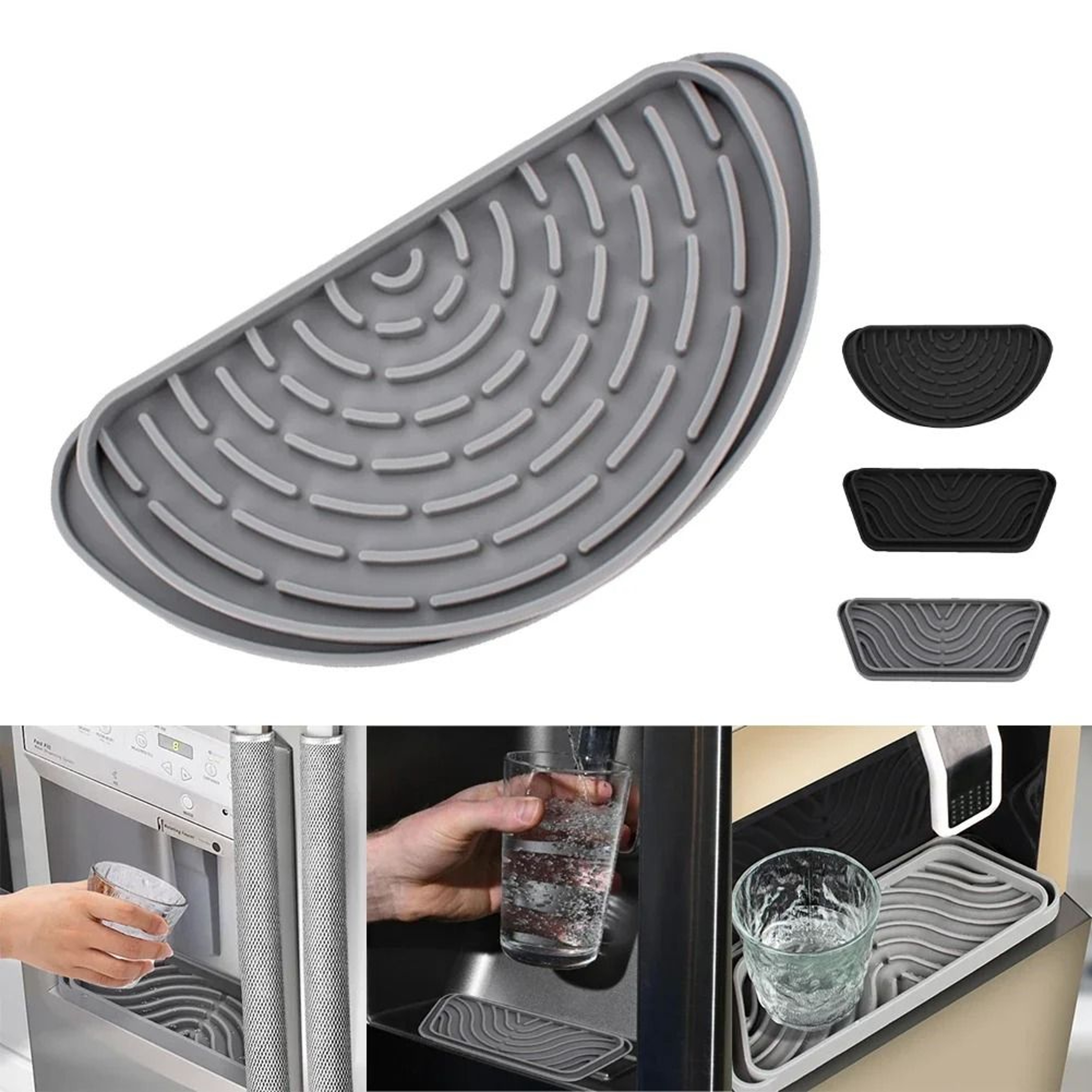 Silicone Water Dispenser Drain Tray Splash Guard Drip Mat For Countertops 2