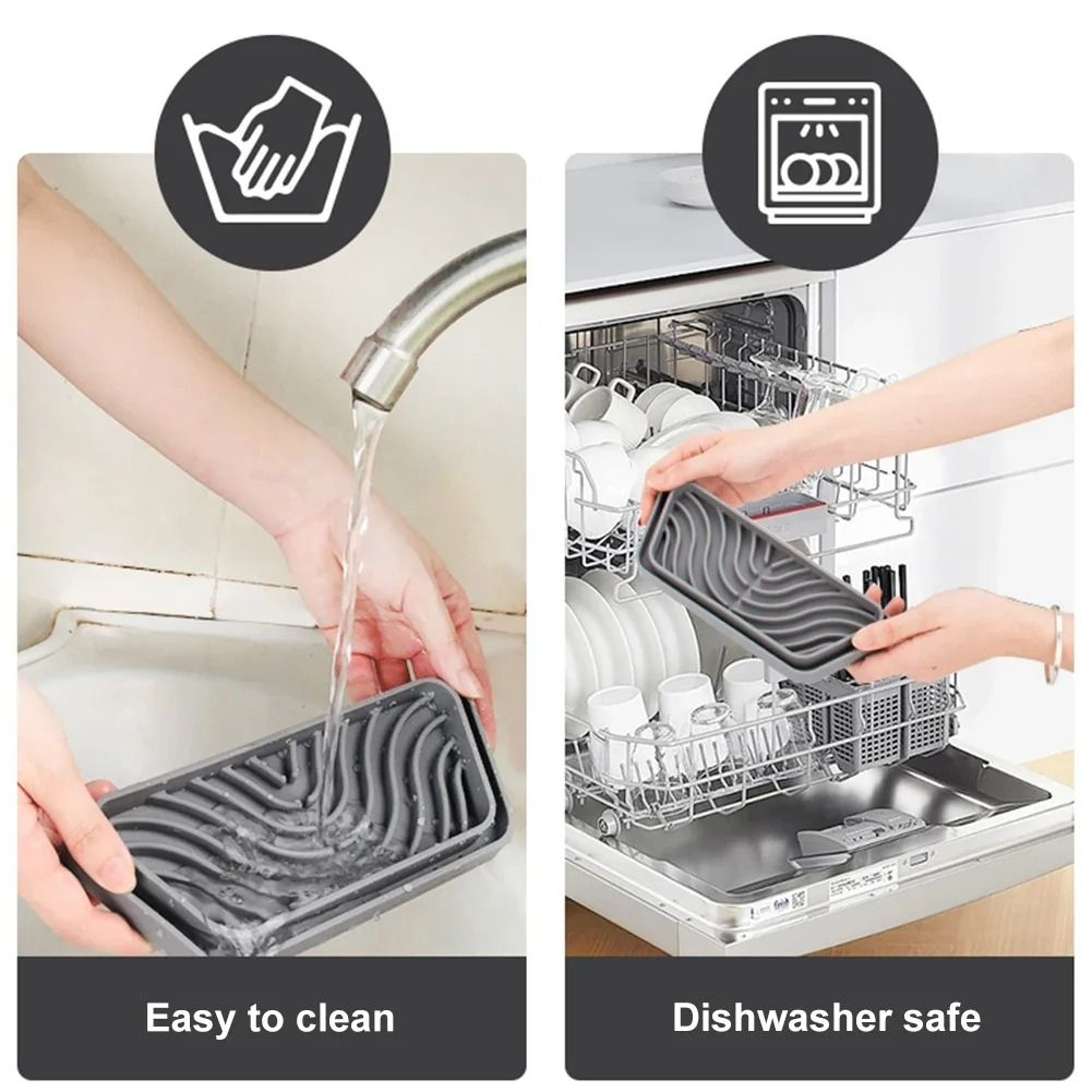 Silicone Water Dispenser Drain Tray Splash Guard Drip Mat For Countertops 4