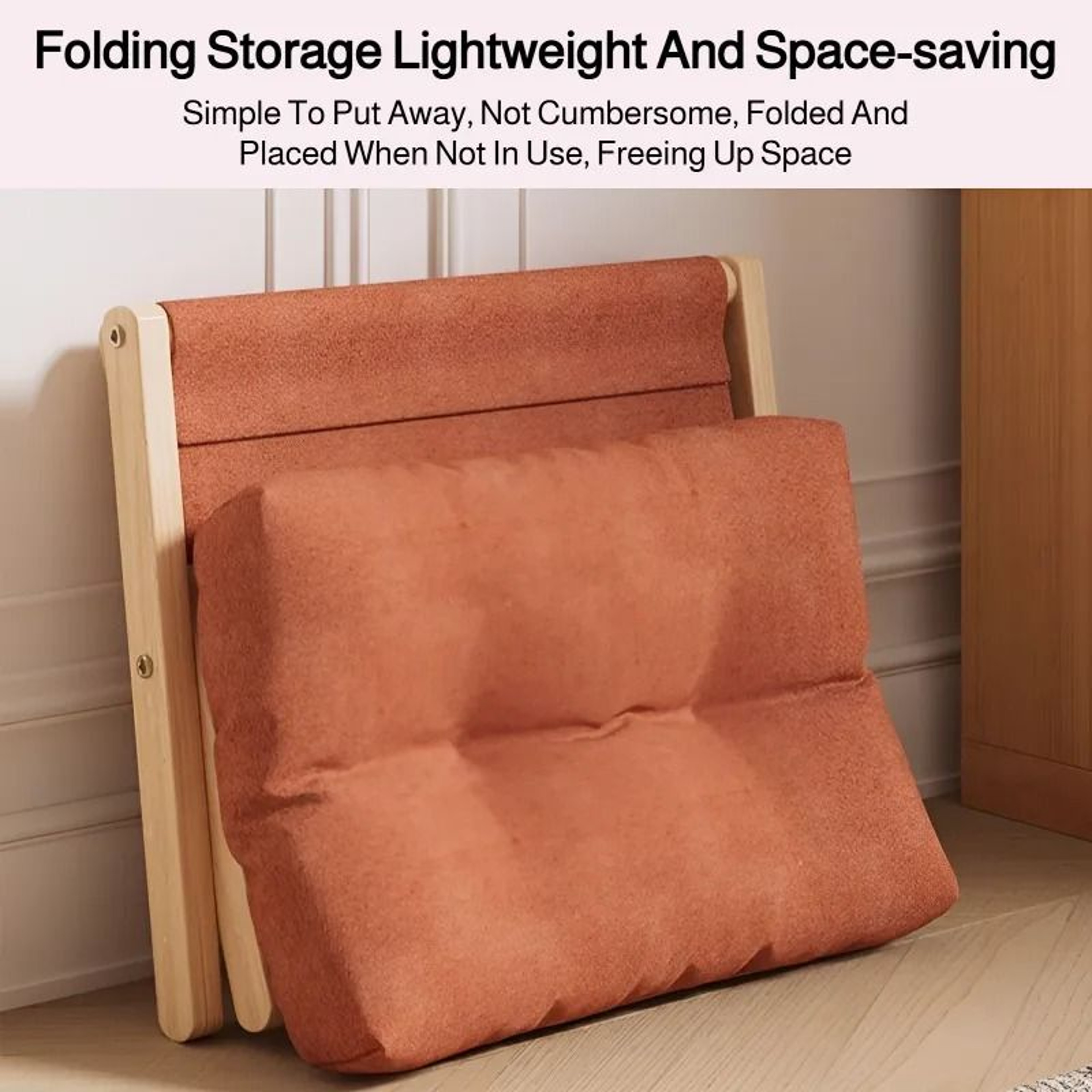 Solid Wood Folding Foot Stool Padded Ottoman Shoe Changing Bench 3
