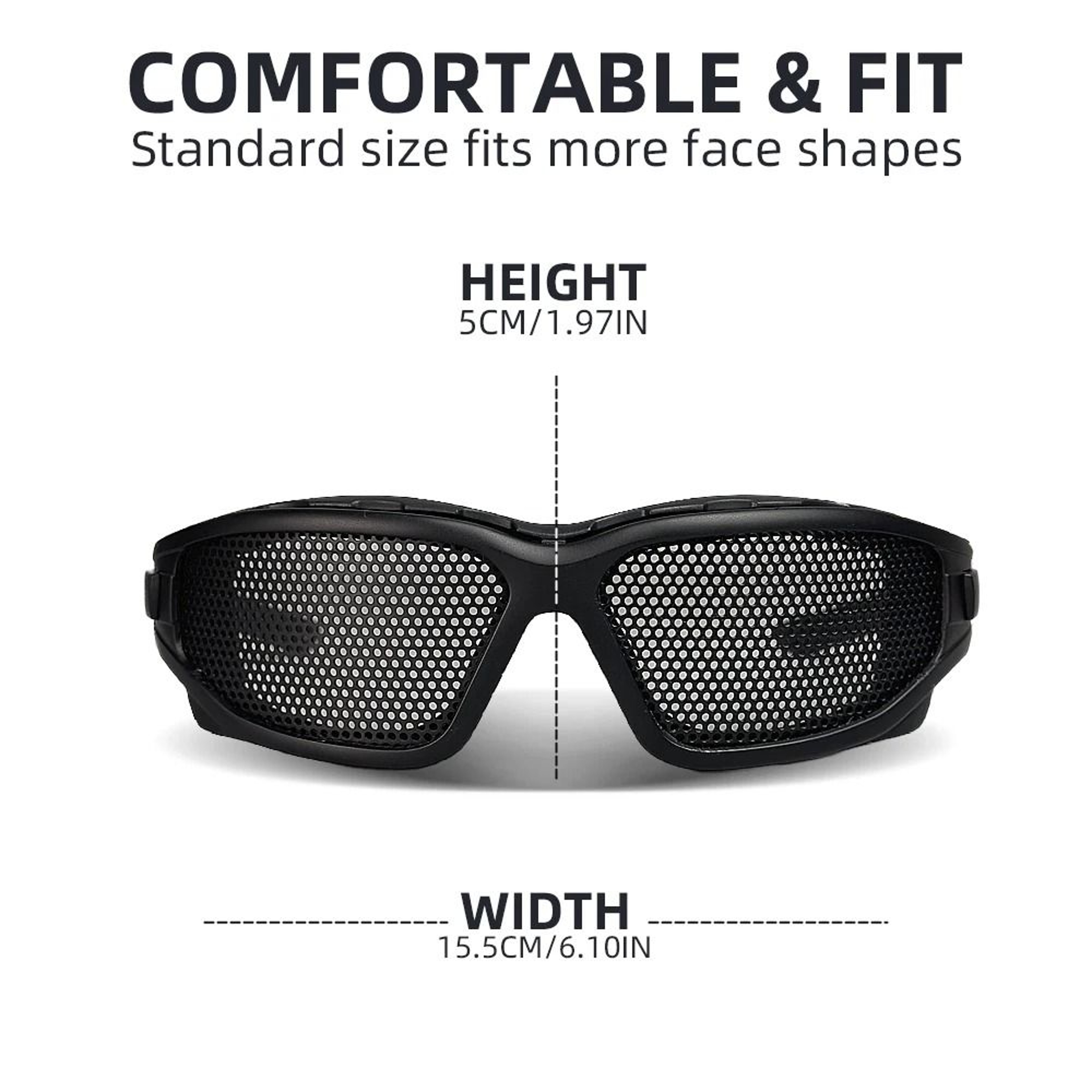 Tactical Safety Goggles Anti Impact Steel Mesh Protective Glasses 2