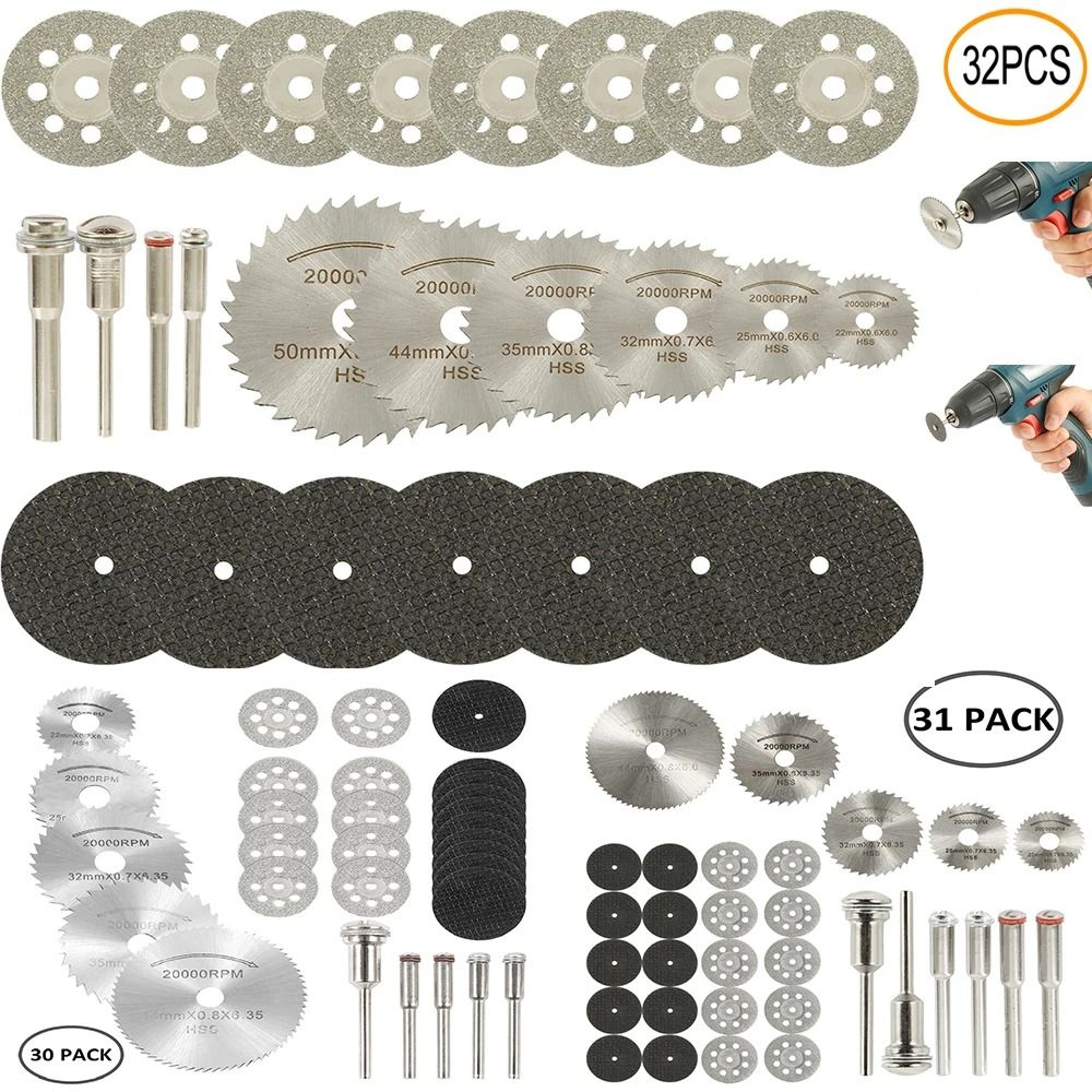 Mini Circular Saw Blade Set Rotary Cutting Disc Grinding Wheels 0
