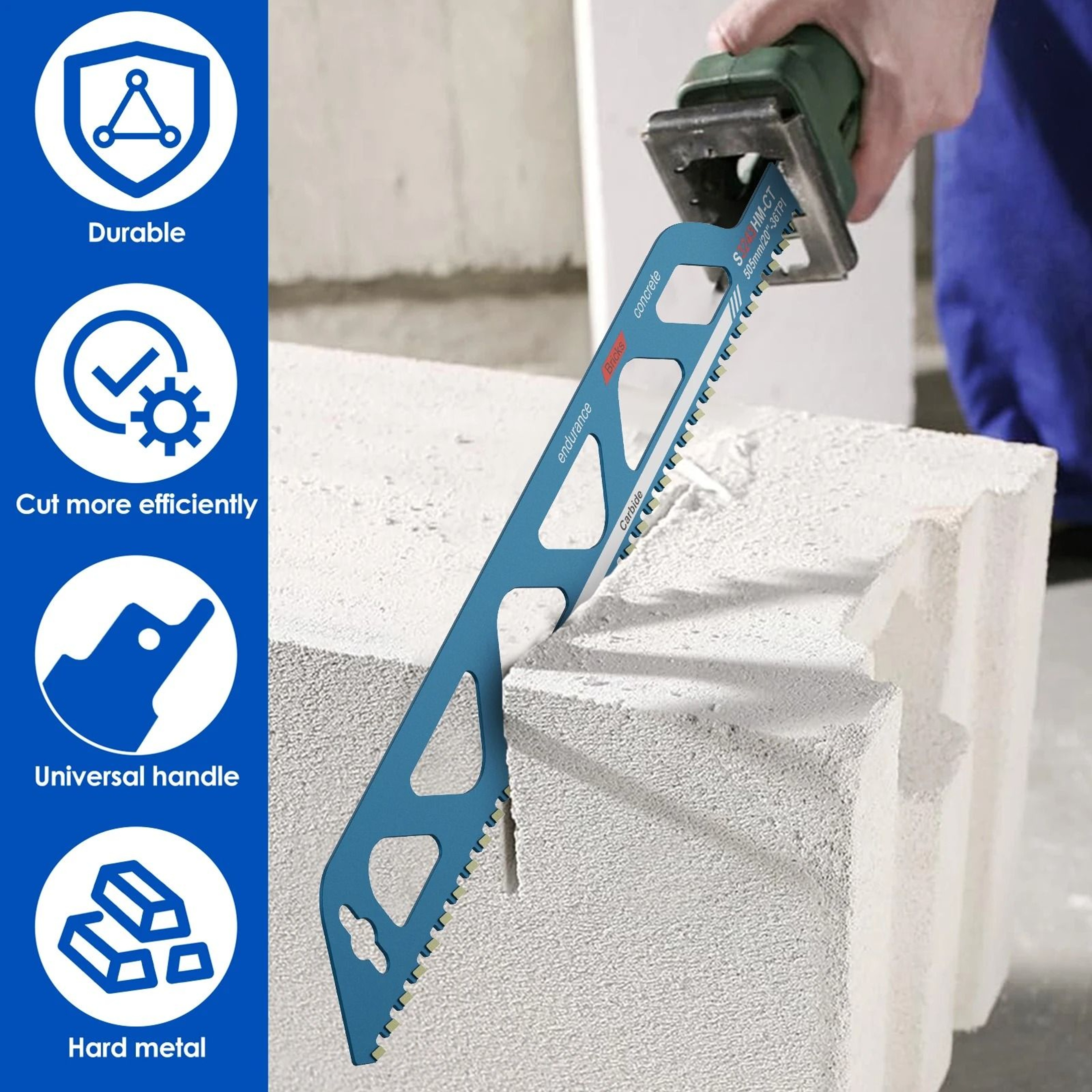 Universal Reciprocating Saw Blade For Masonry Cutting 1