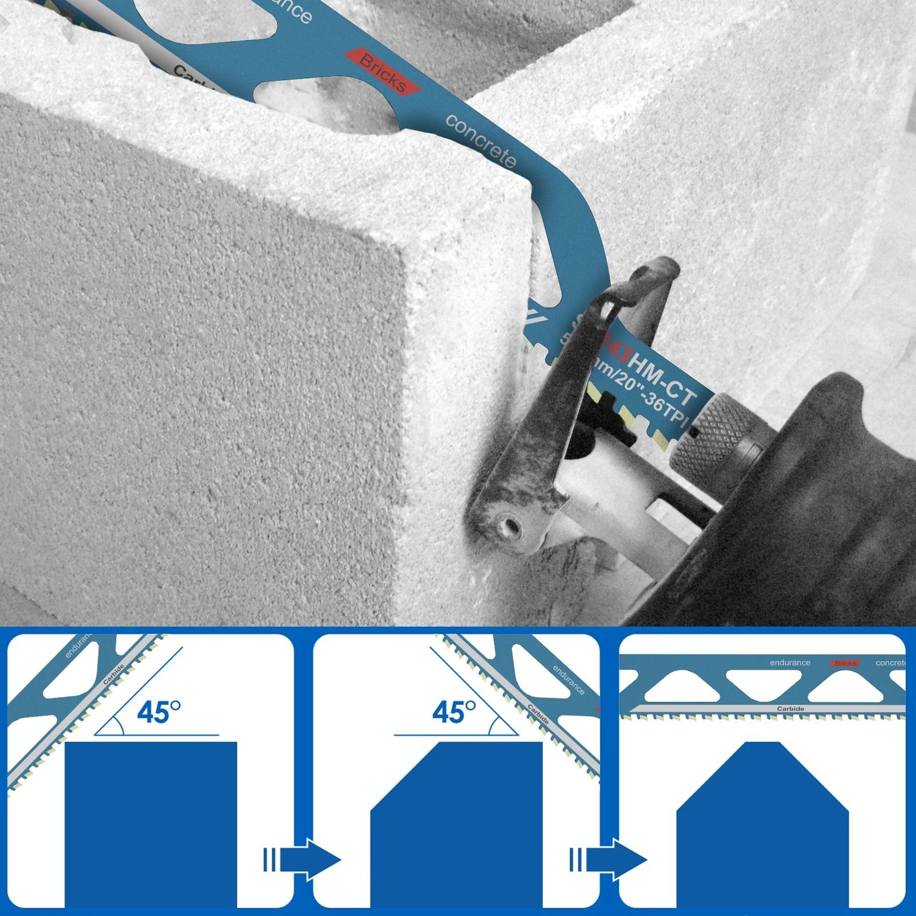 Universal Reciprocating Saw Blade For Masonry Cutting 2