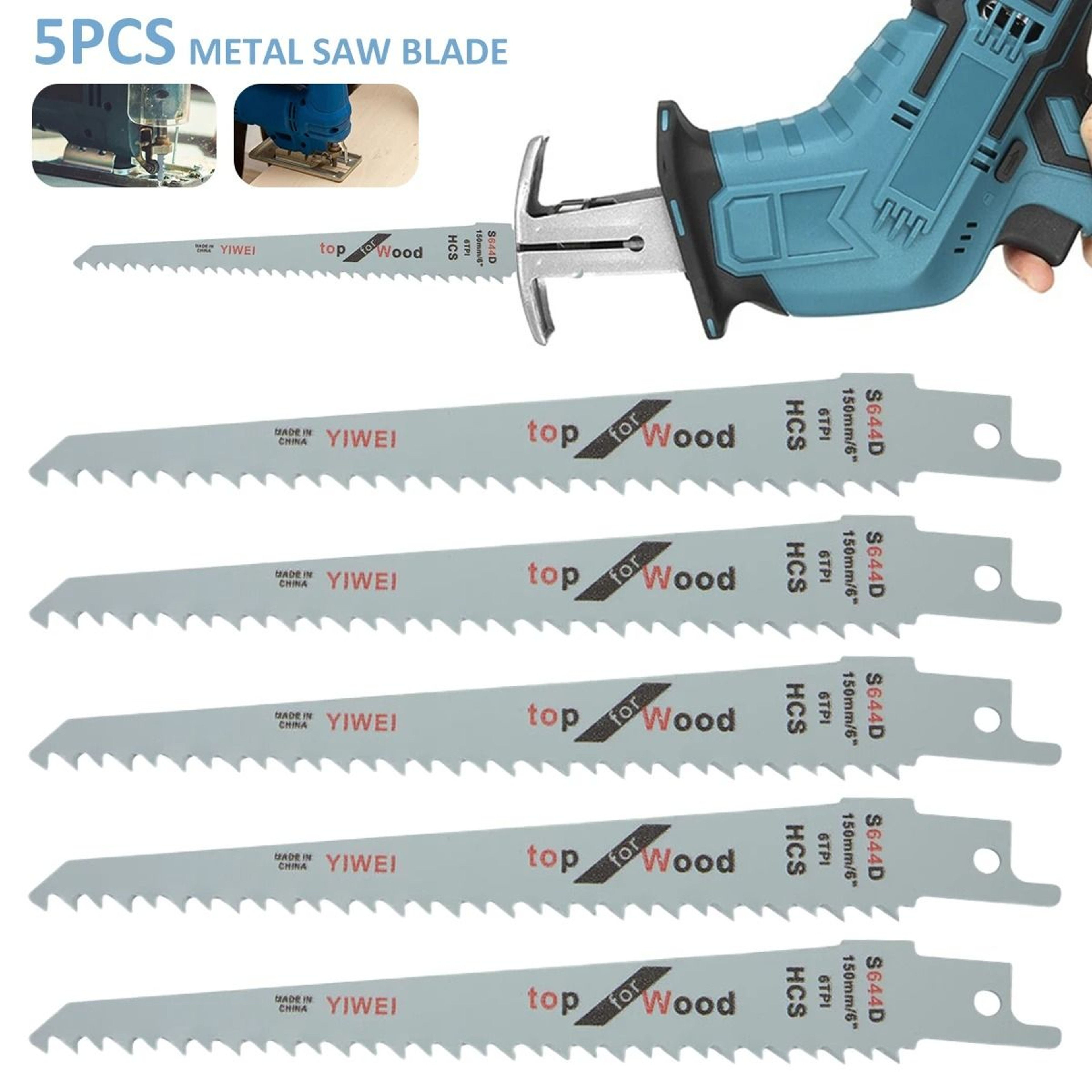 5 Piece Reciprocating And Jig Saw Blade Set 0