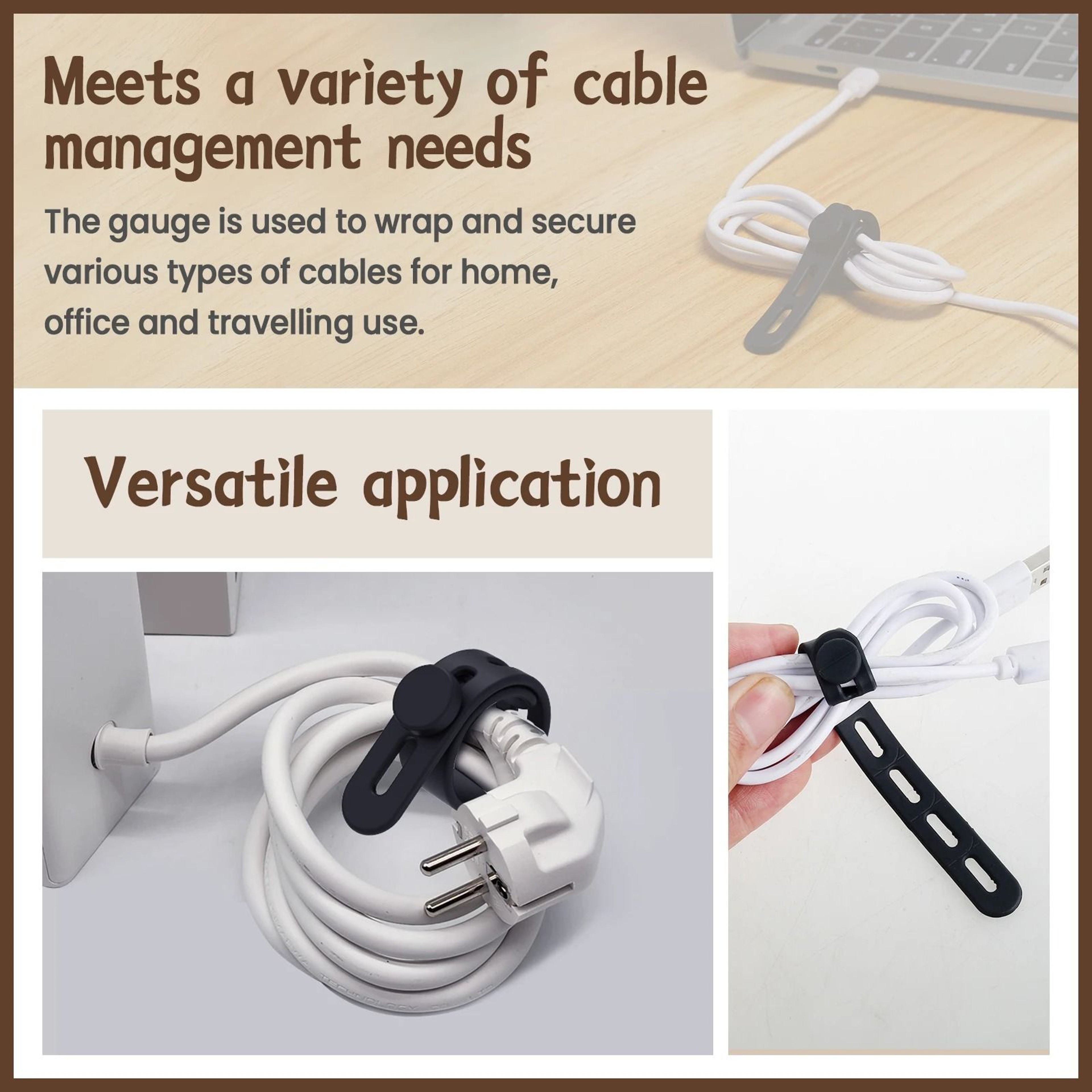 30 Piece Reusable Silicone Cable Tie Set 4