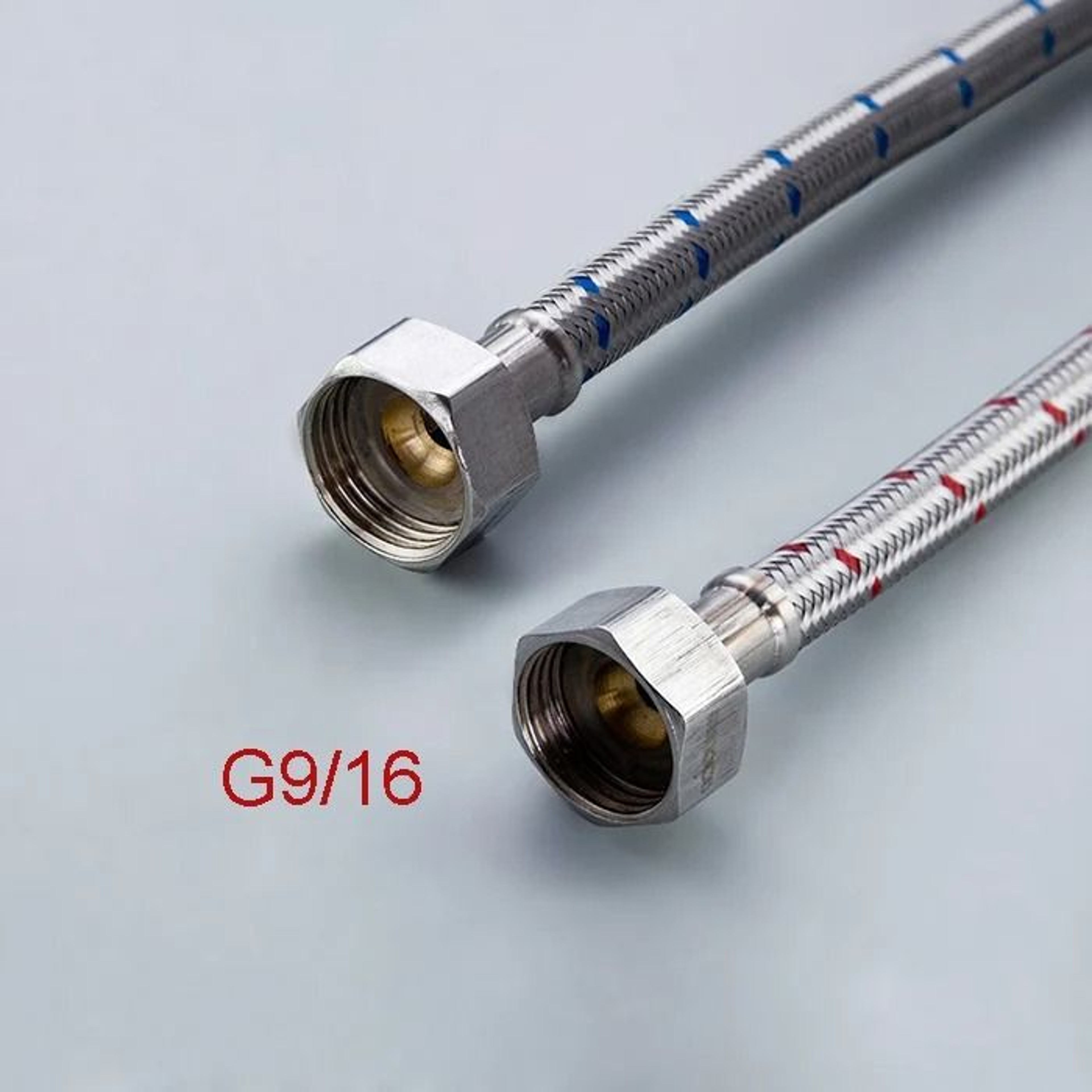 Stainless Steel Flexible Faucet Supply Hose Pair 8