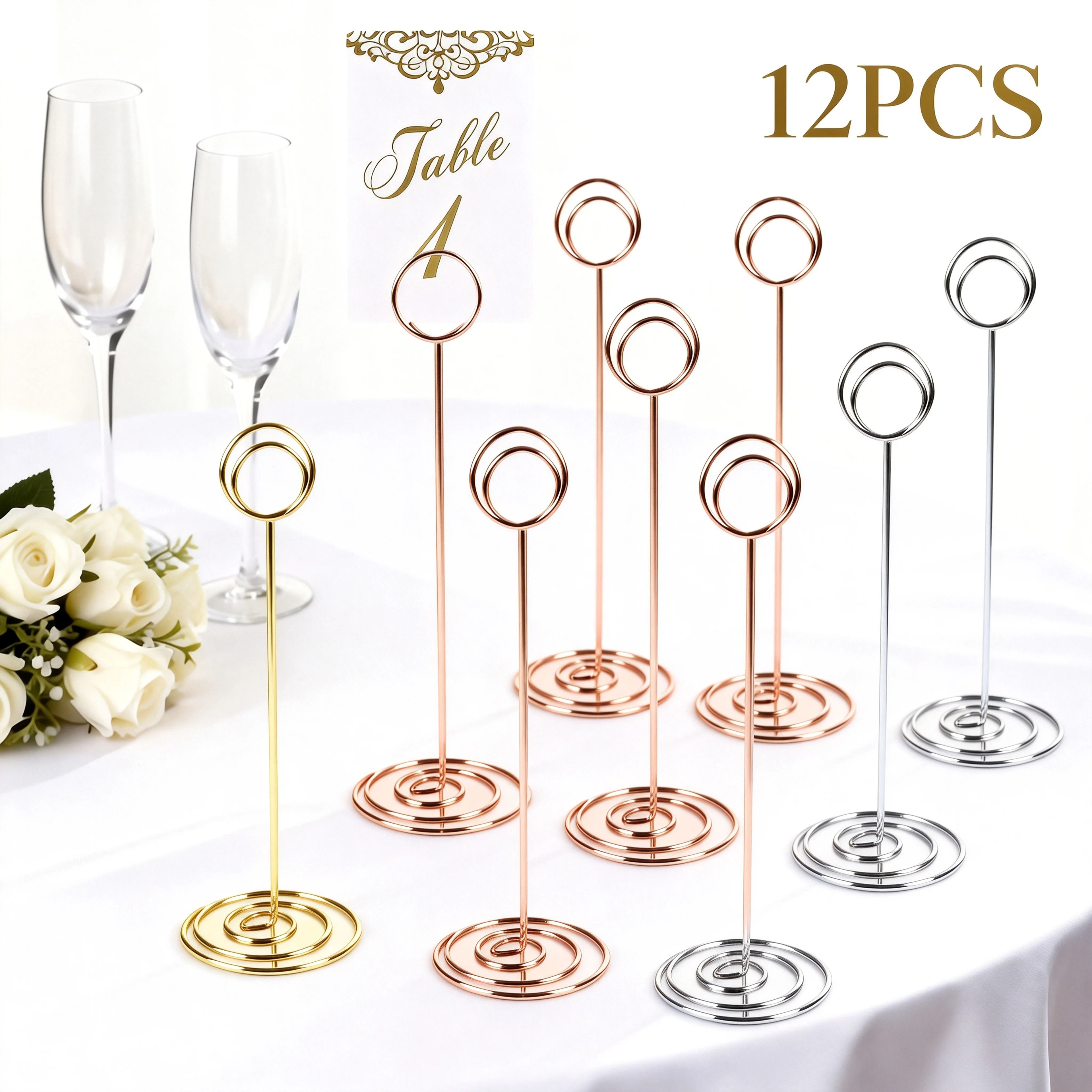 12 Piece Metal Table Number Holder Set 0