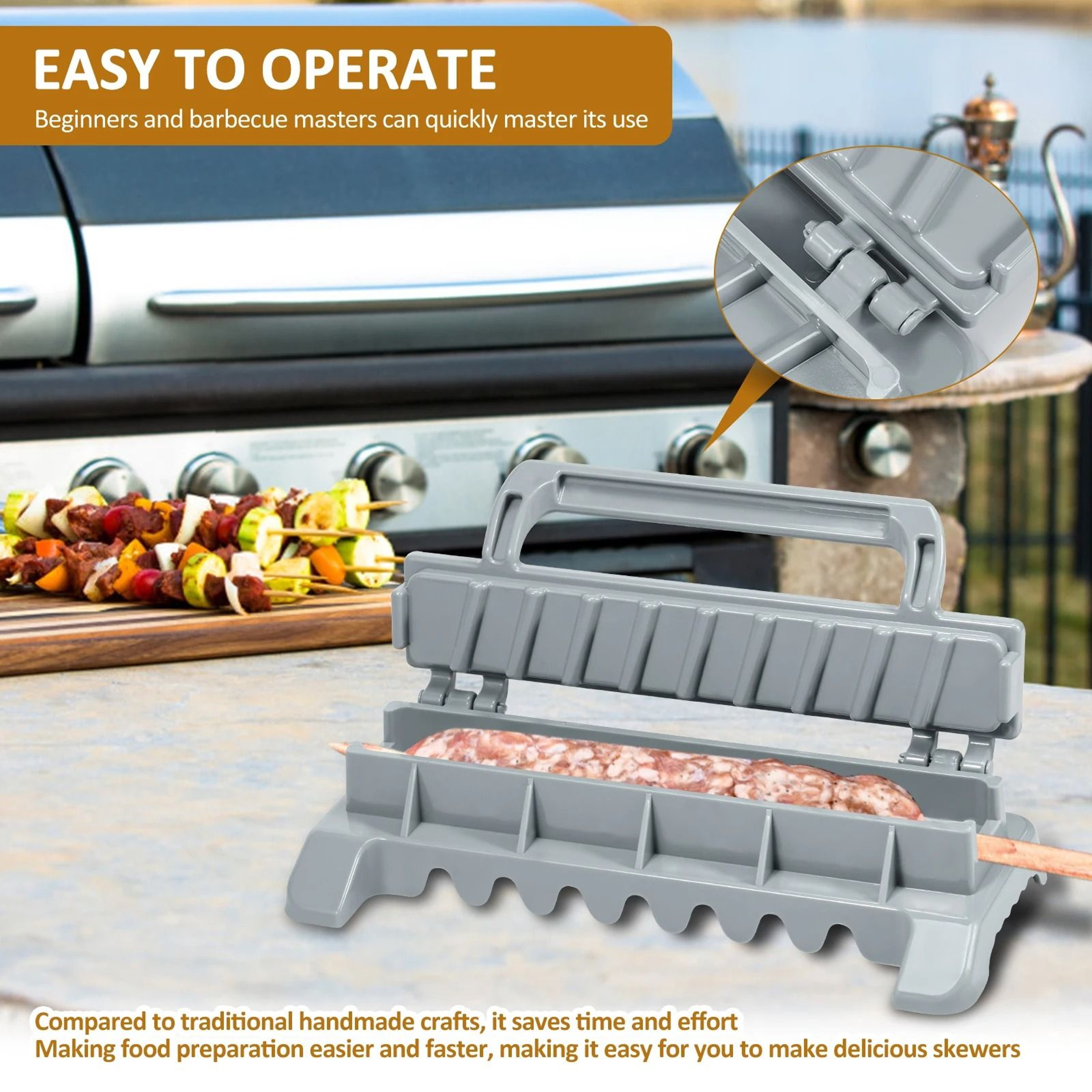 Portable Manual Kebab Maker Press Mould For BBQ 2