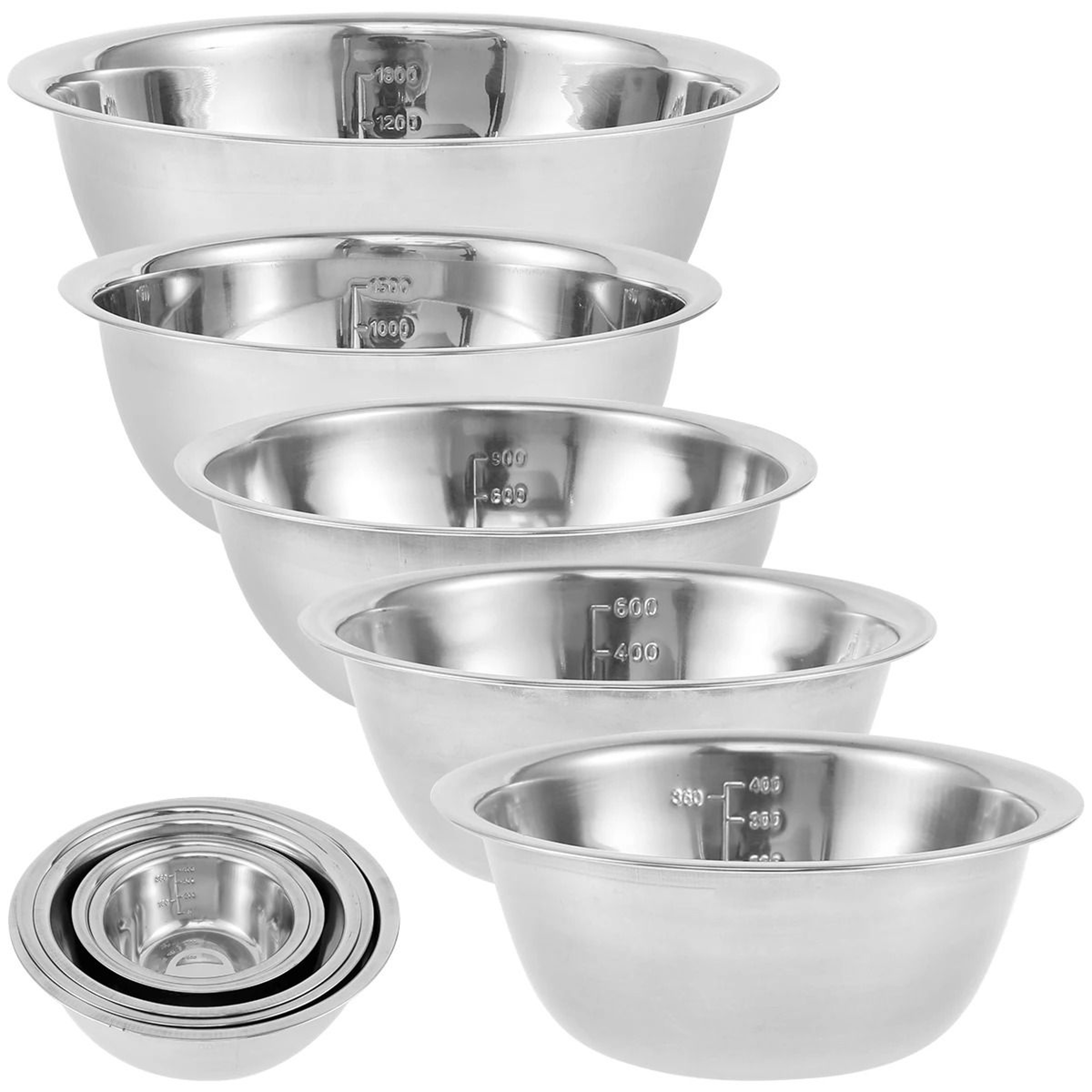 5 Piece Stainless Steel Mixing Bowl Set 0