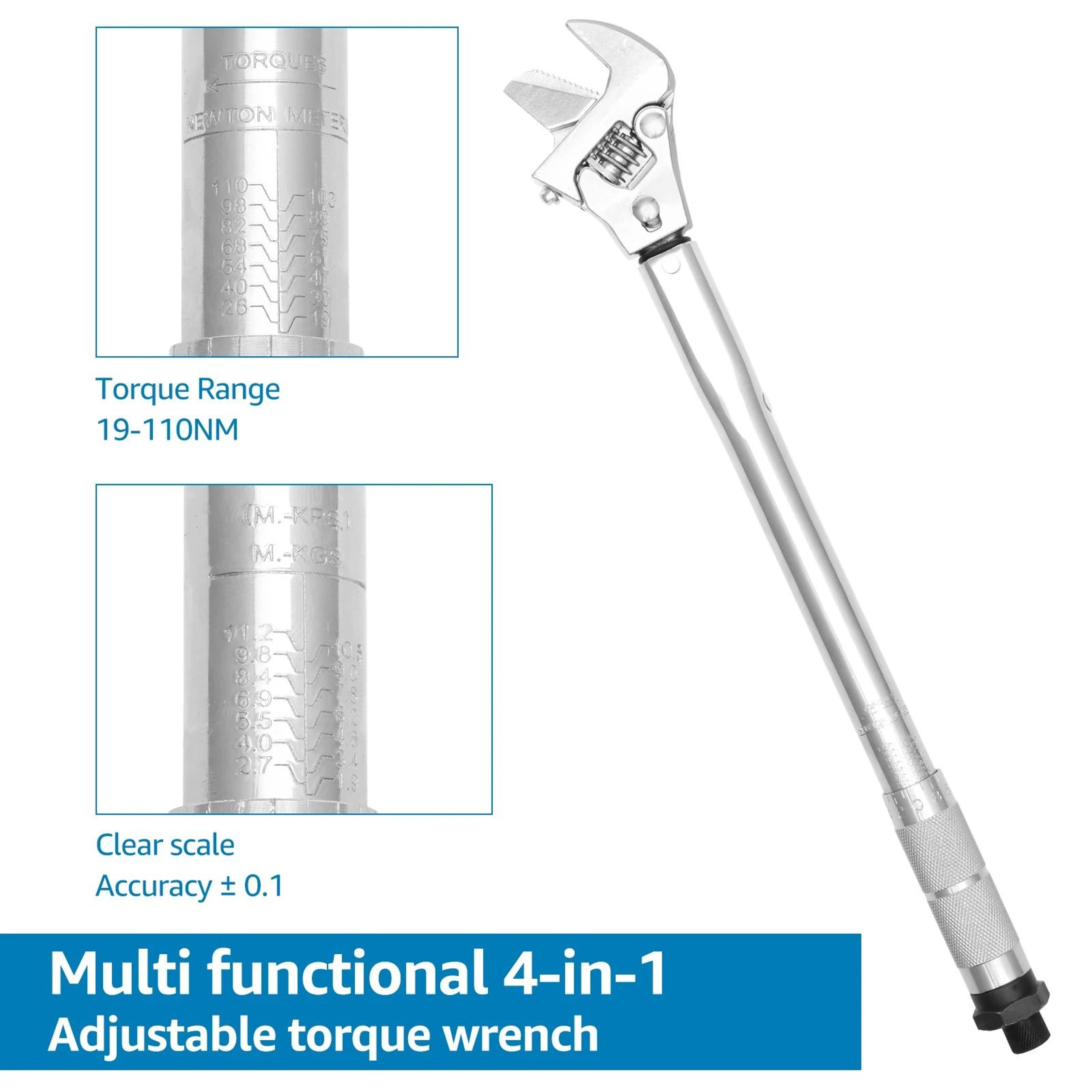 Adjustable Open End Torque Wrench 19 To 110 Nm 1