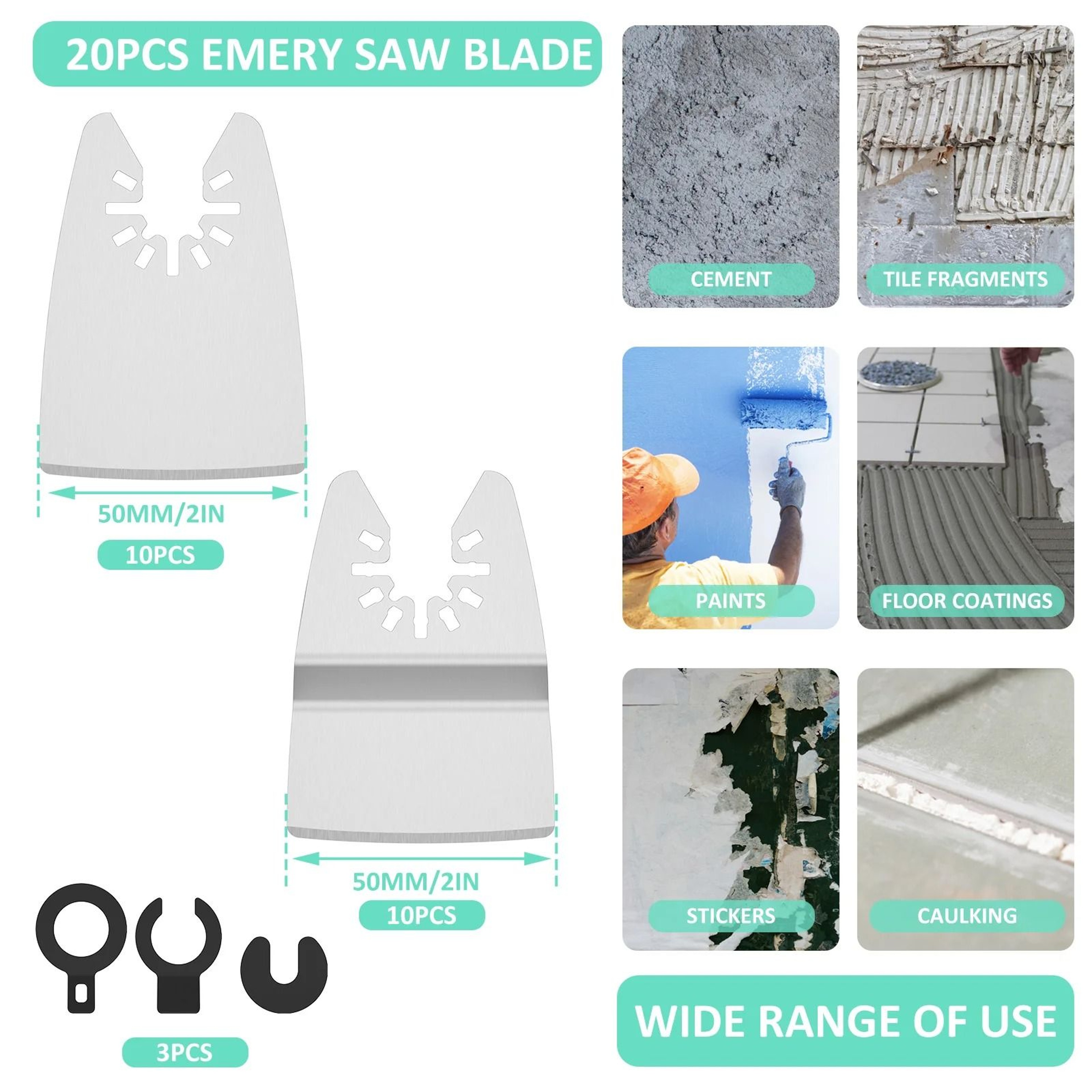 20 Piece Oscillating Tool Scraper Blade Set 1