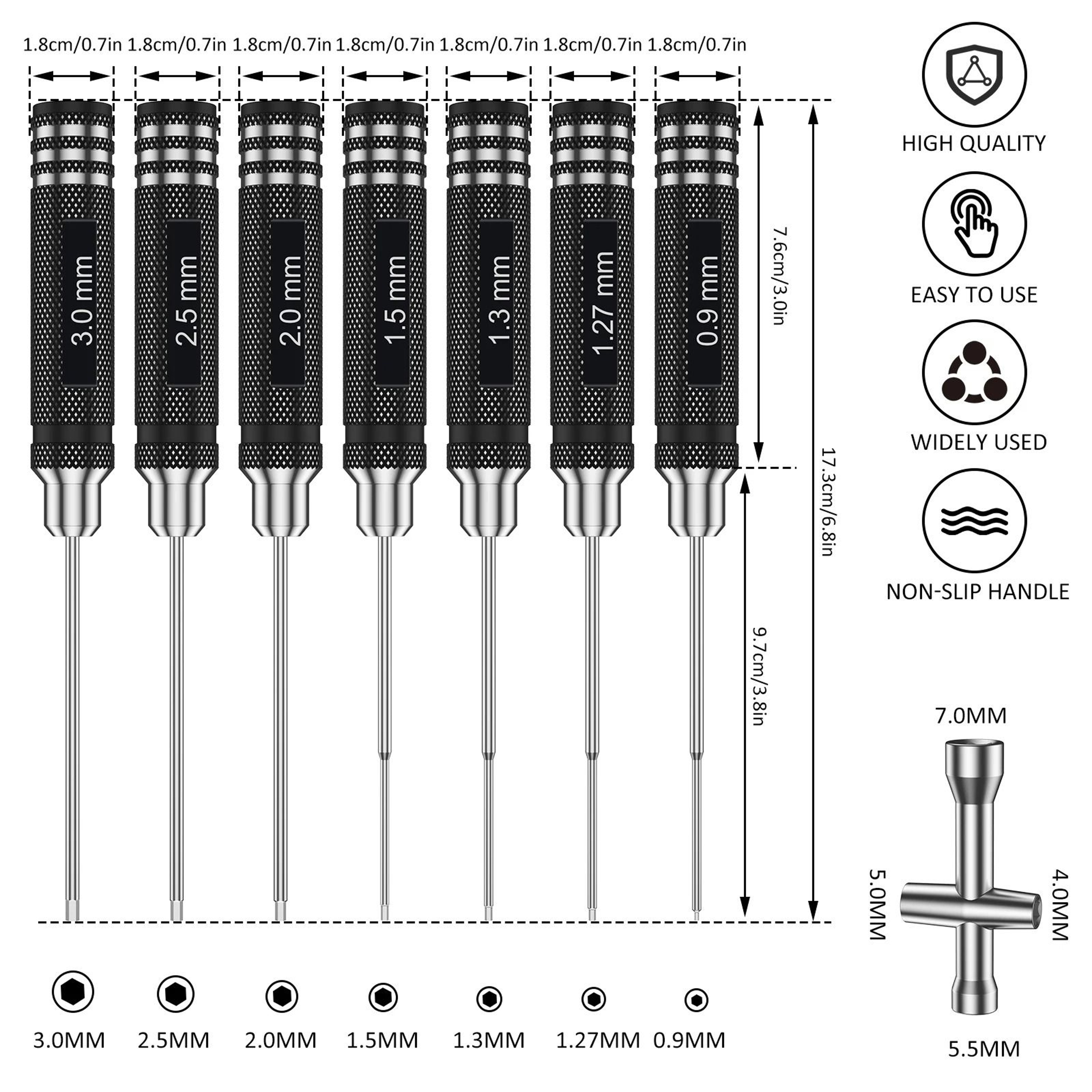 Hex Screwdriver Set For RC Hobby Repair 5