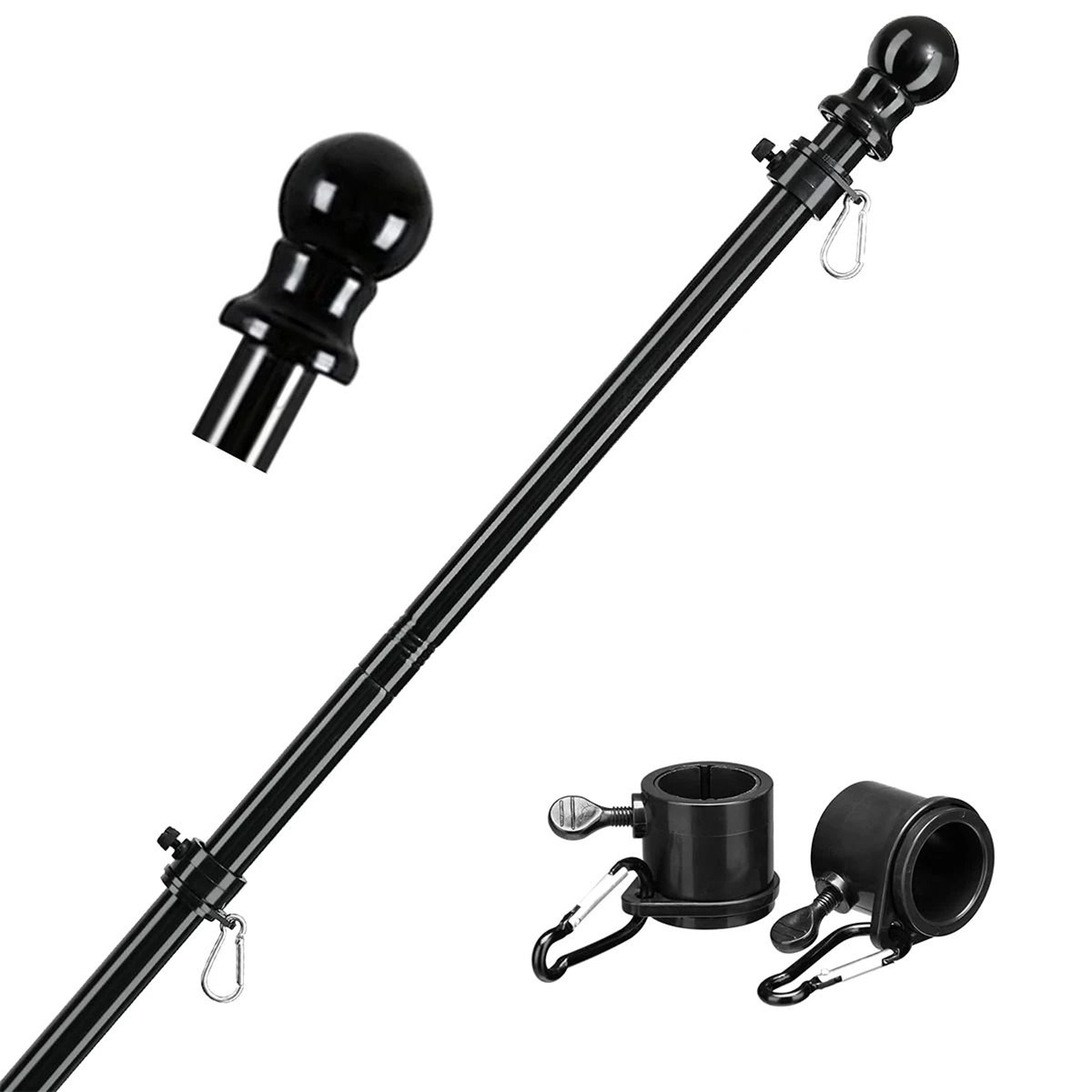 6 Ft Telescopic Flag Pole With Wall Mount Holder 0