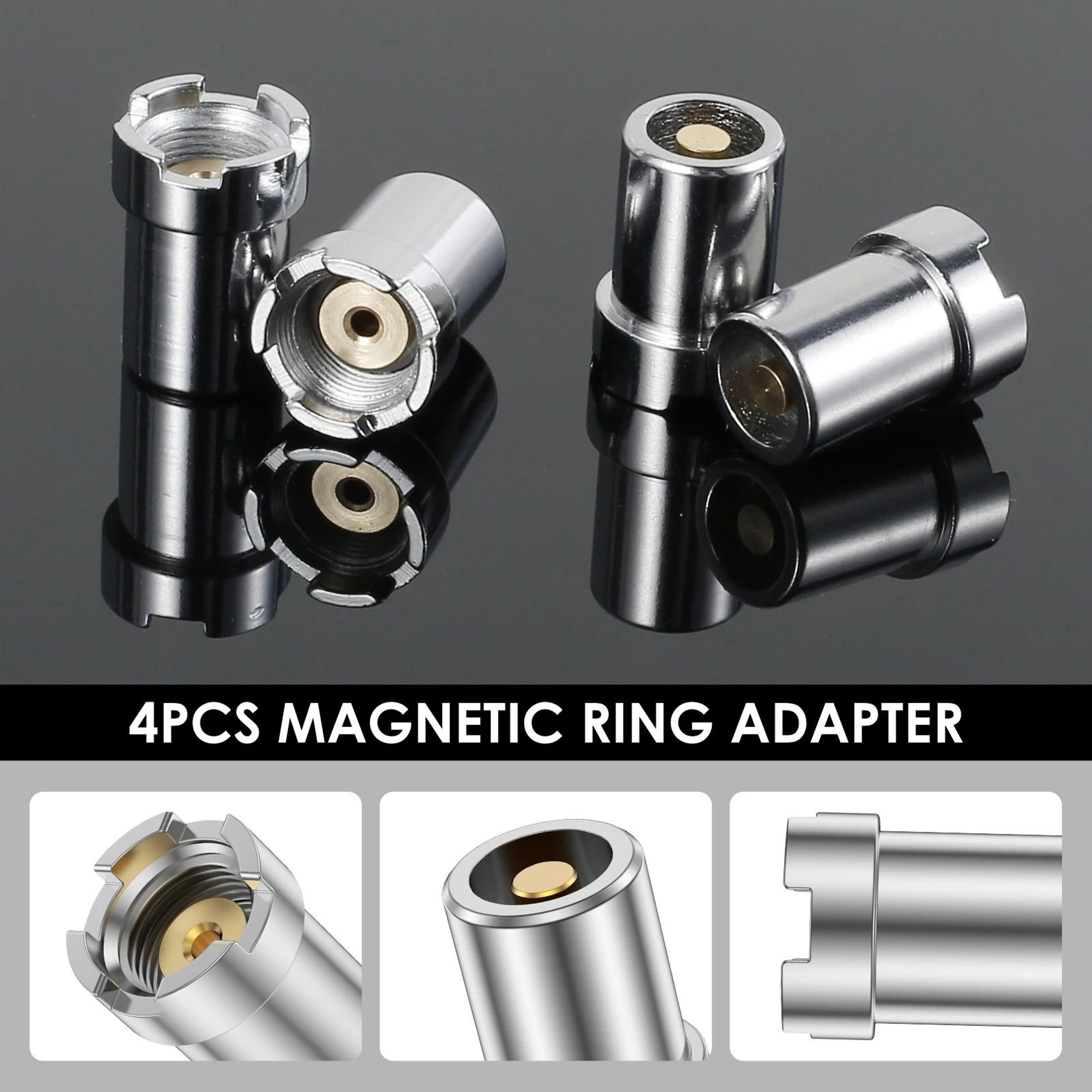 4 Piece Universal Magnetic Thread Adapter Rings 2