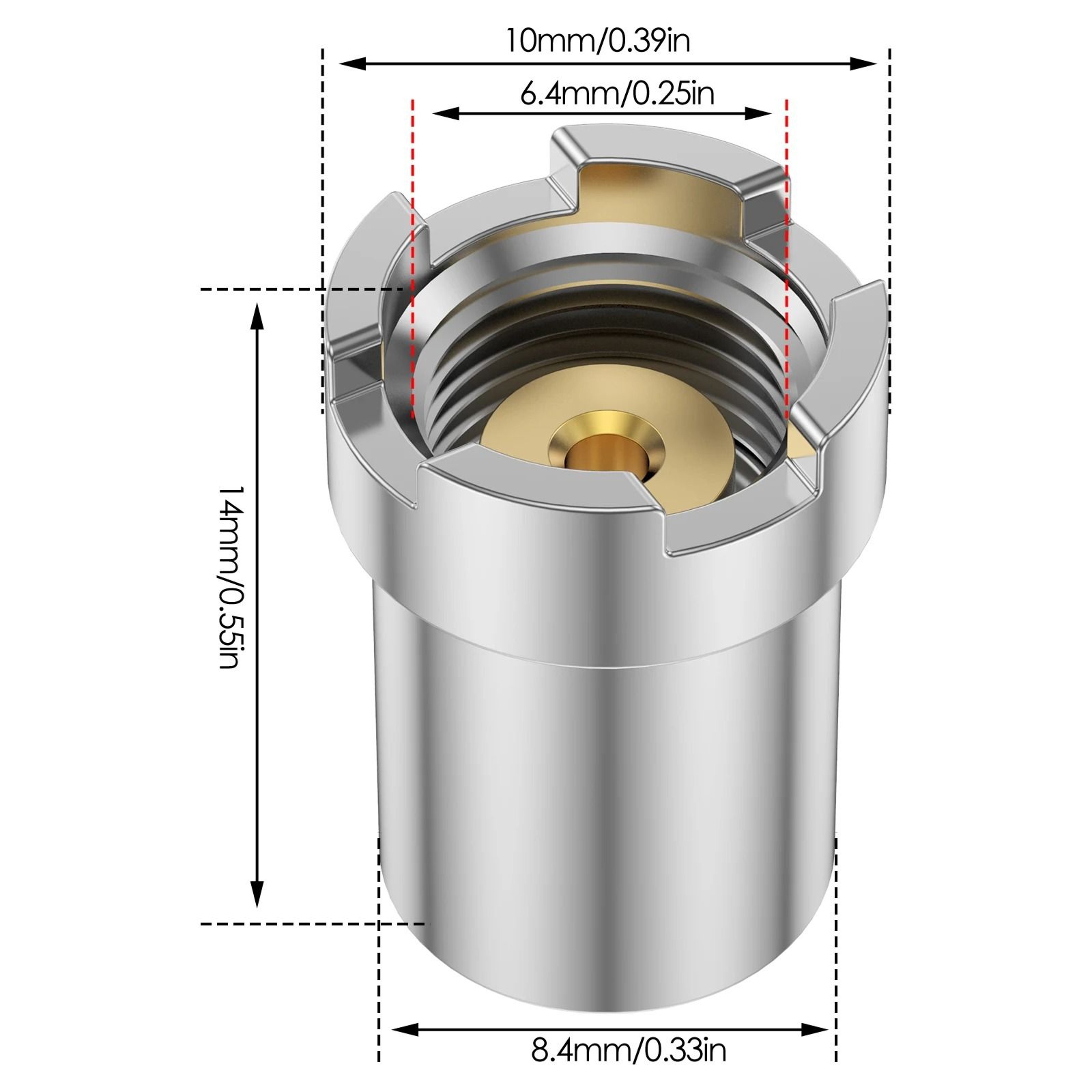 4 Piece Universal Magnetic Thread Adapter Rings 5