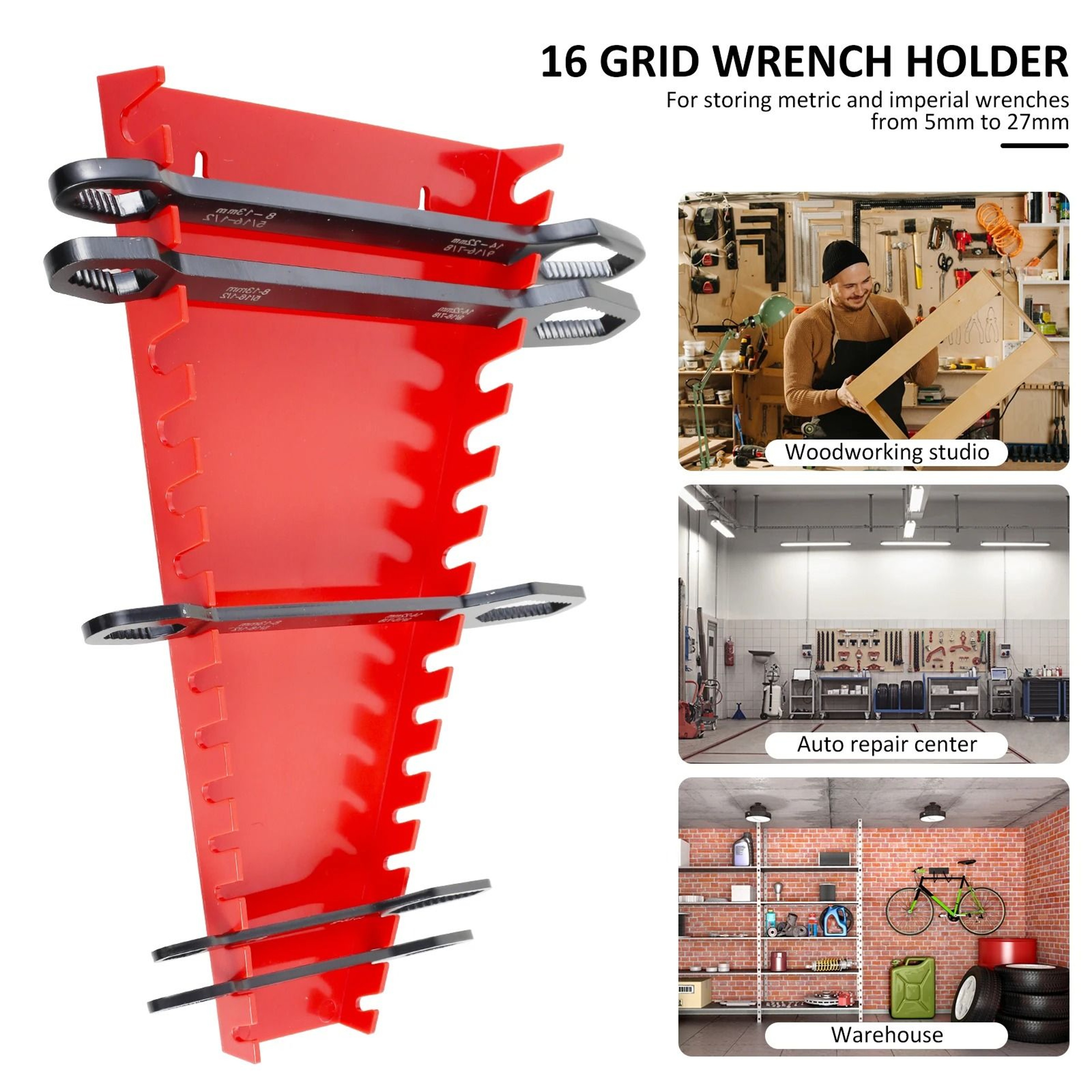 2 Piece Plastic Wrench Organizer Rack Set 2