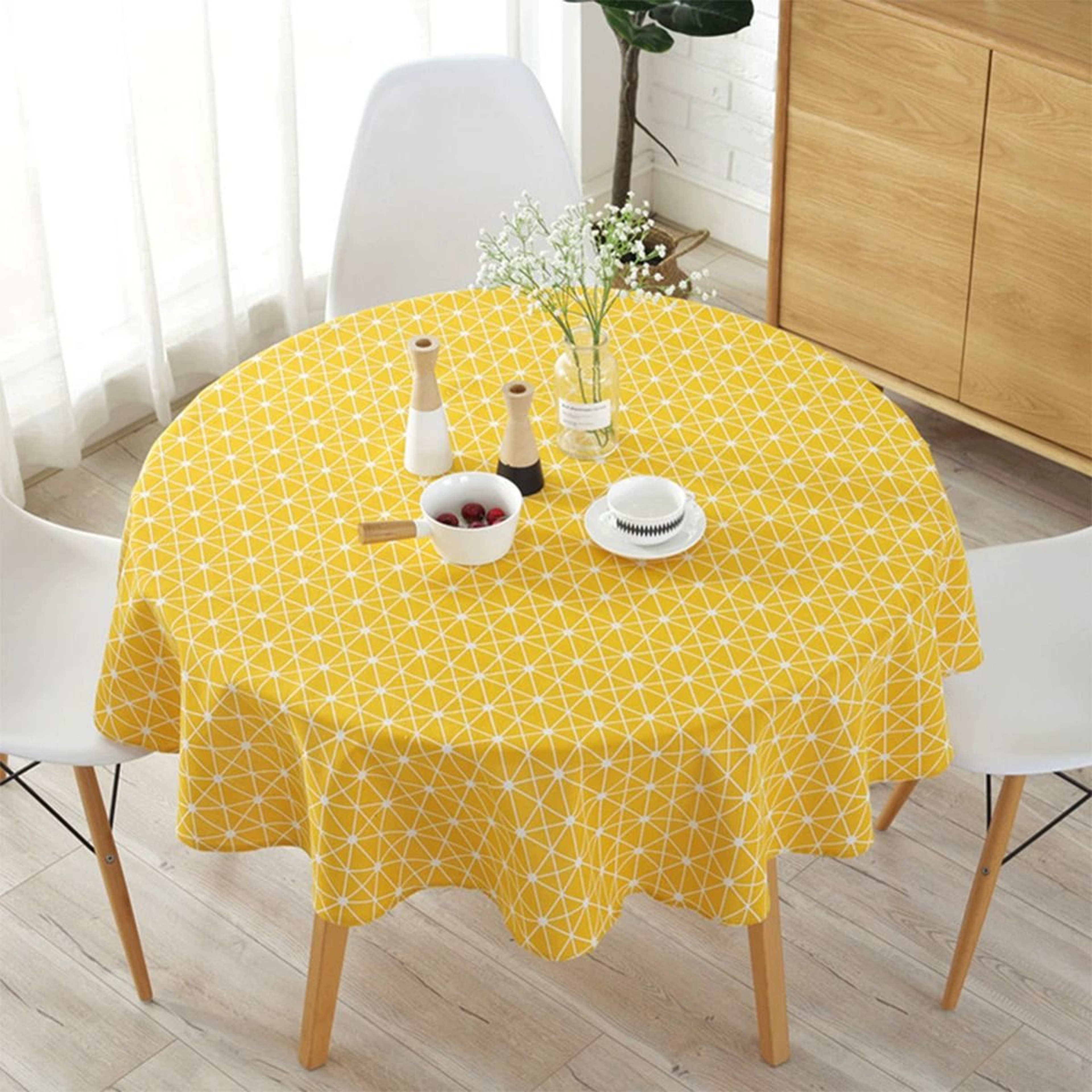 Washable Round Tablecloth For Dining Tables 4