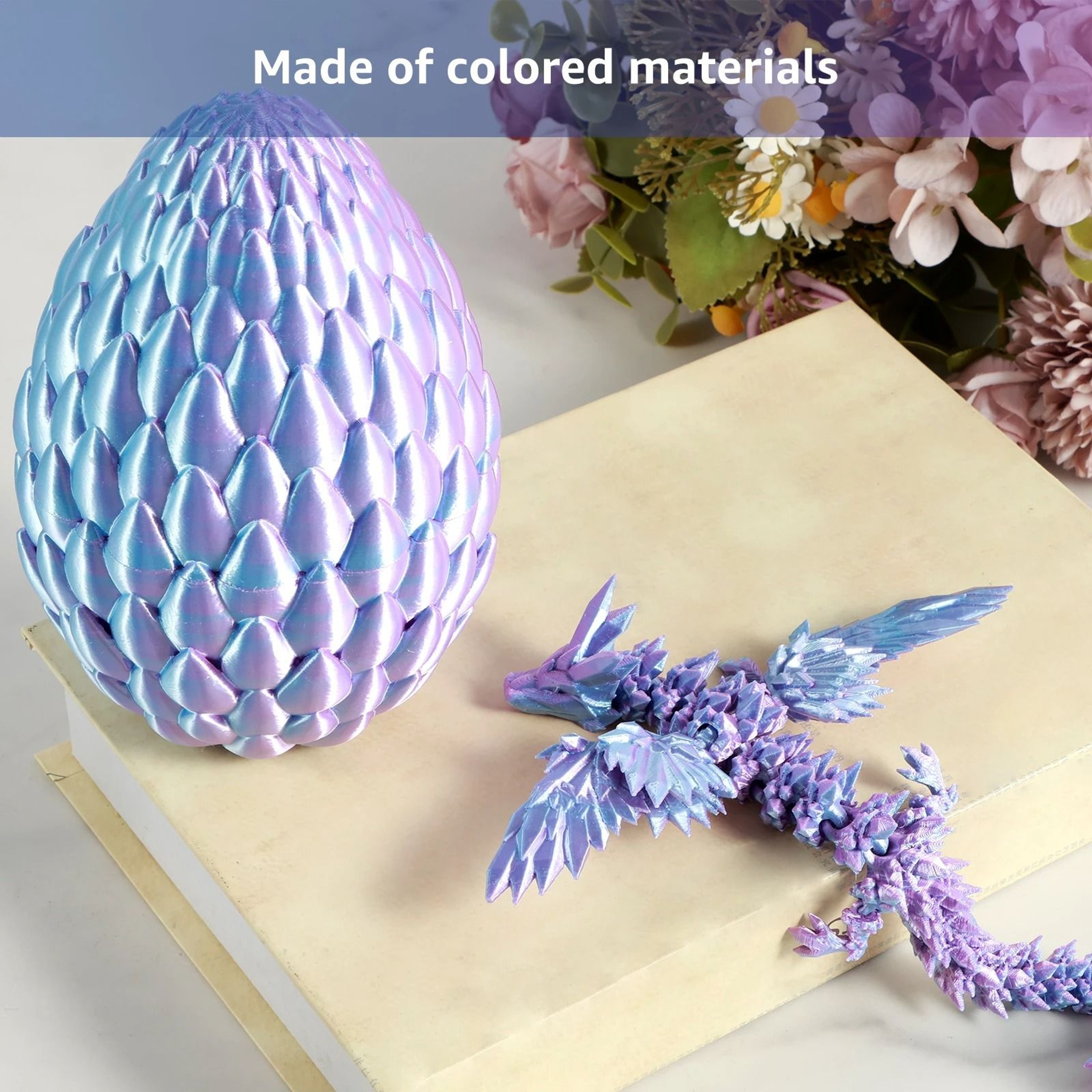 3D Printed Articulated Dragon Toy With Egg 4