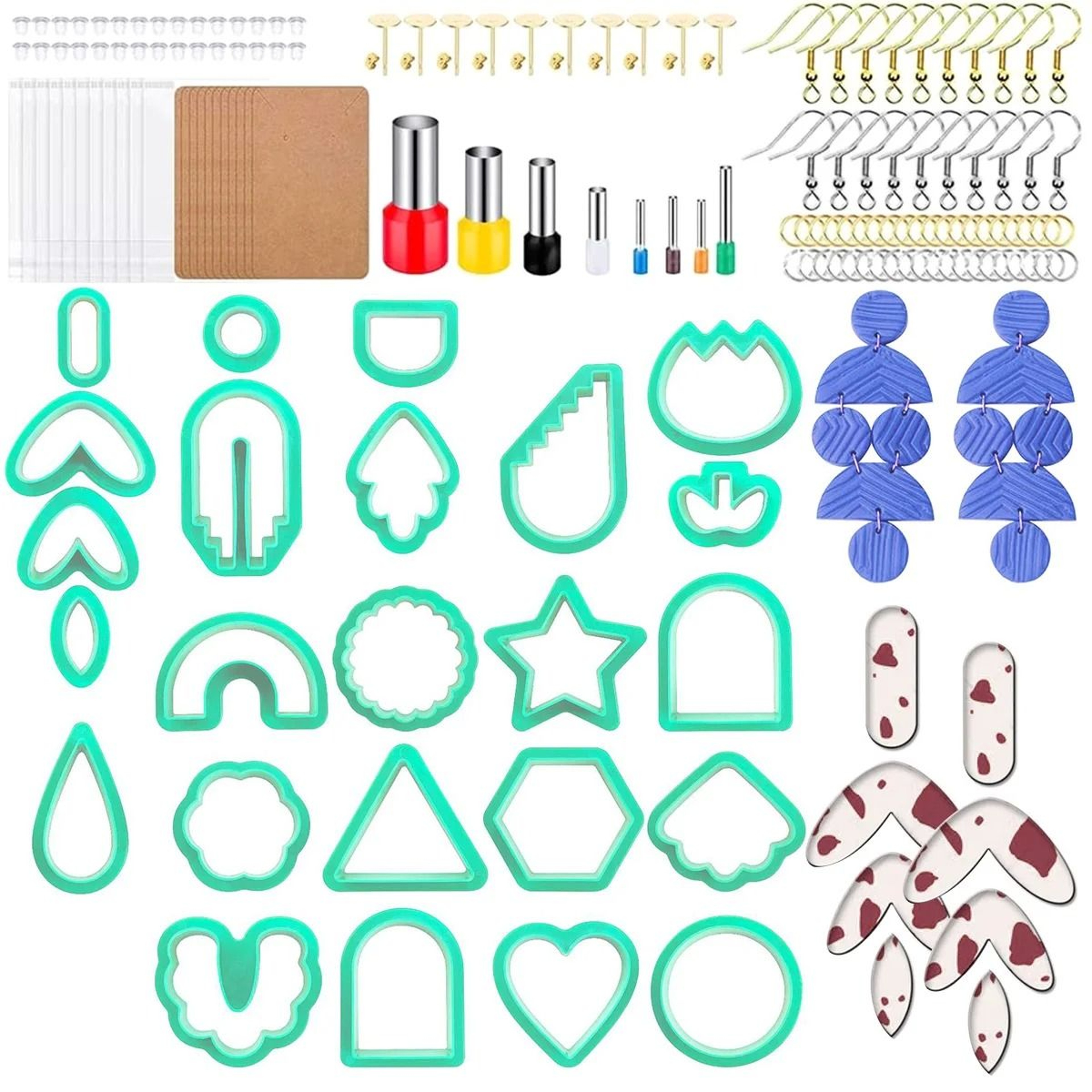 DIY Polymer Clay Earring Cutter Set Geometric Flower Molds 10