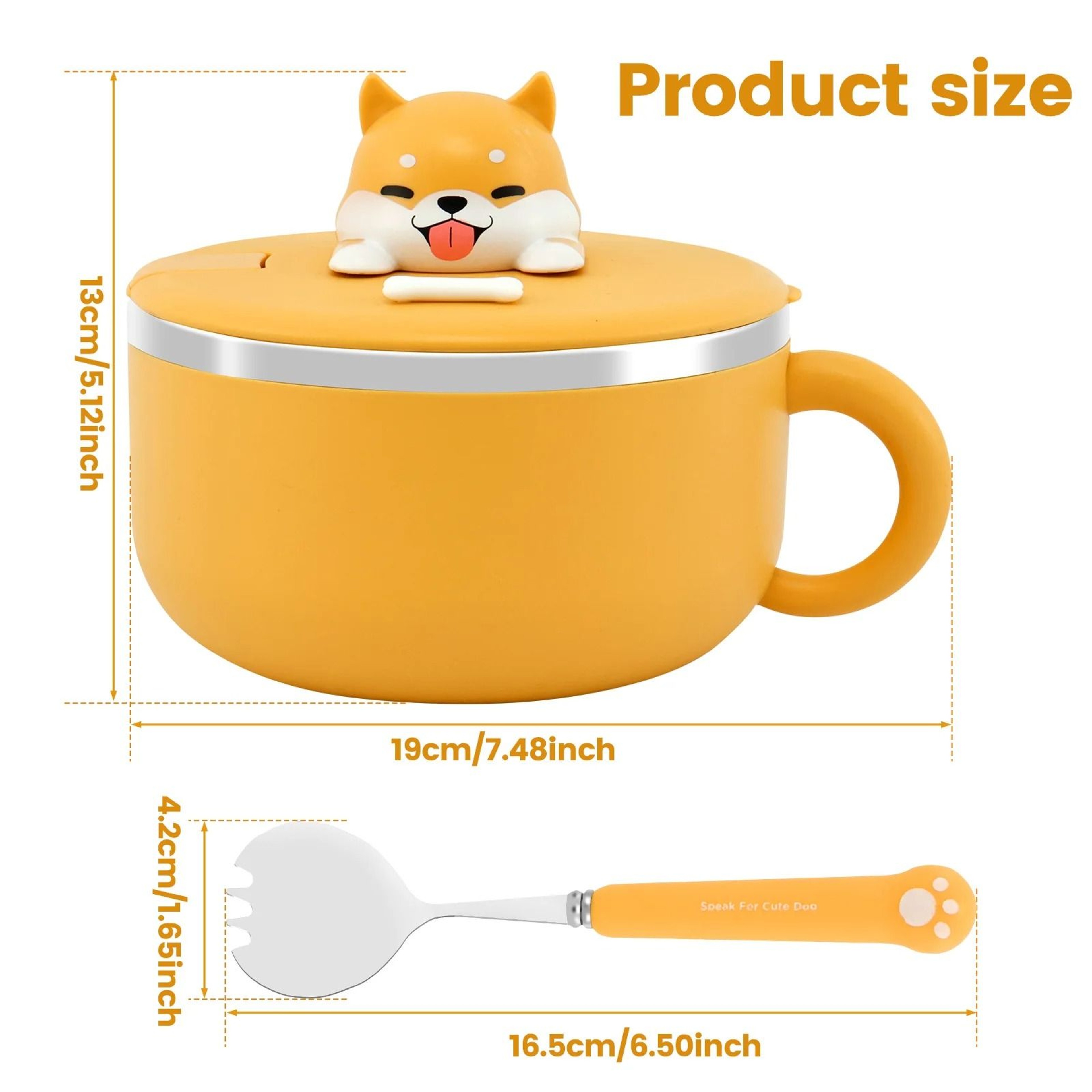 406 Oz Insulated Ramen Bowl With Lid Handle And Fork 6