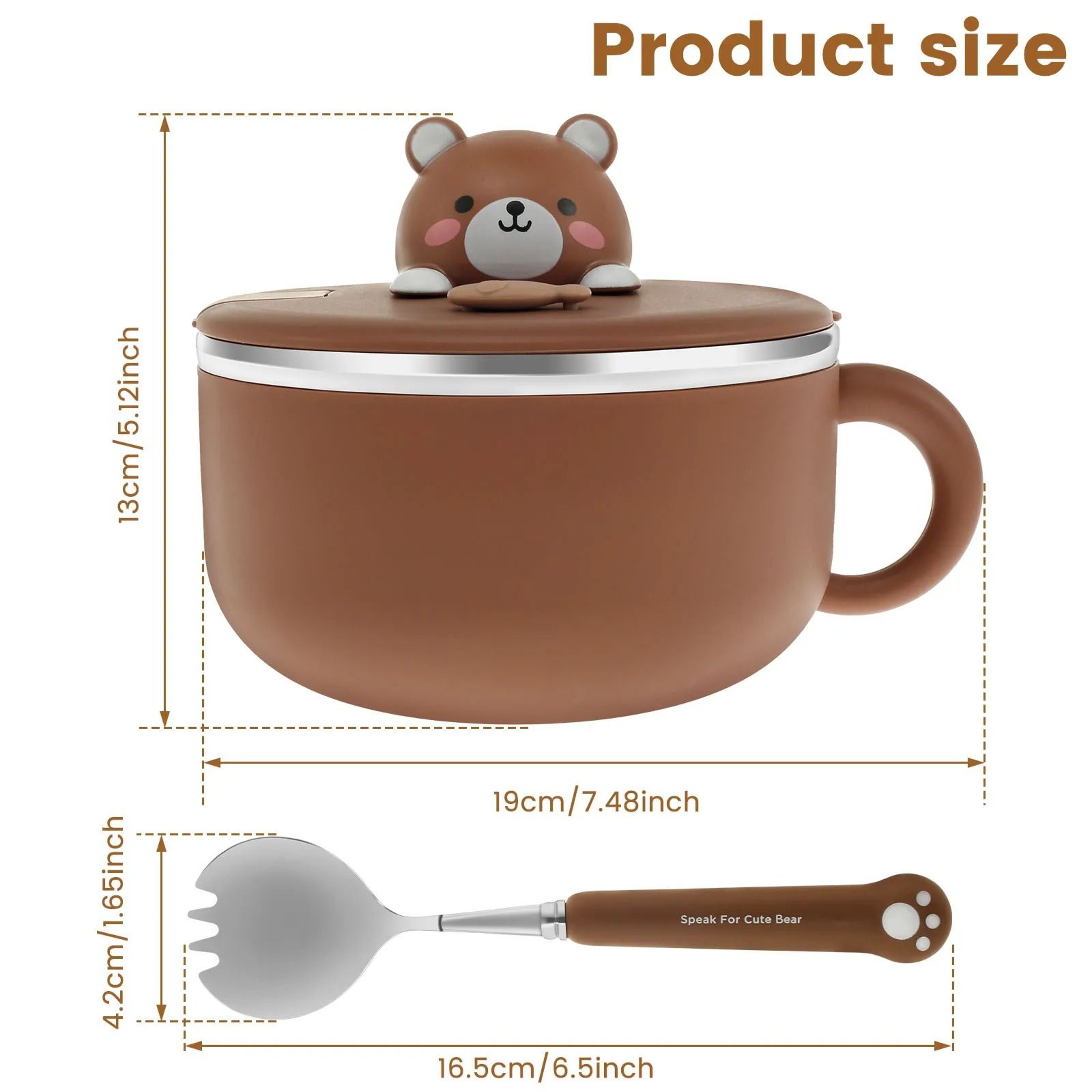 406 Oz Insulated Ramen Bowl With Lid Handle And Fork 7