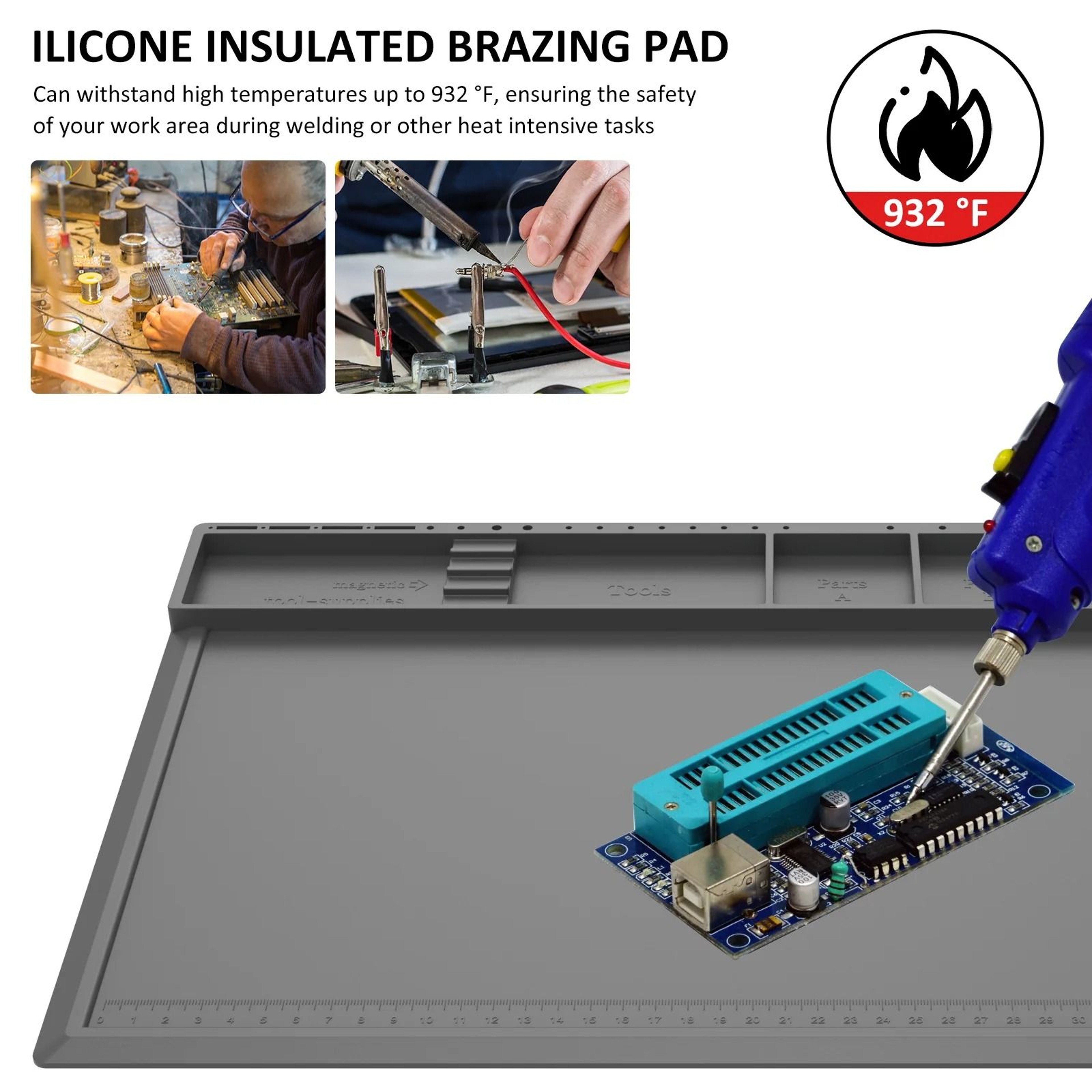 Silicone Soldering Mat Heat Resistant Electronics Repair Pad 2