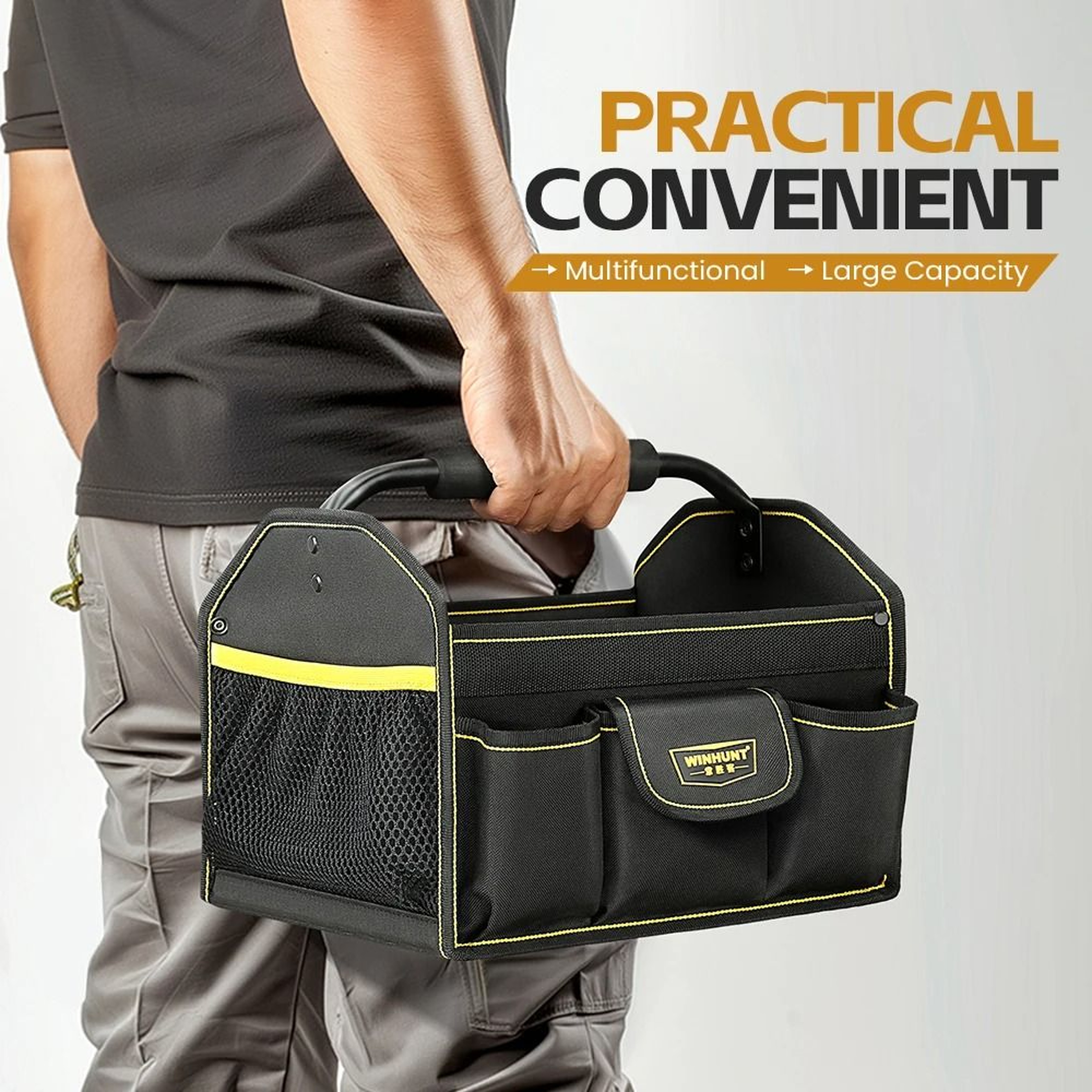 10 Pocket Wide Mouth Tool Tote Bag 1