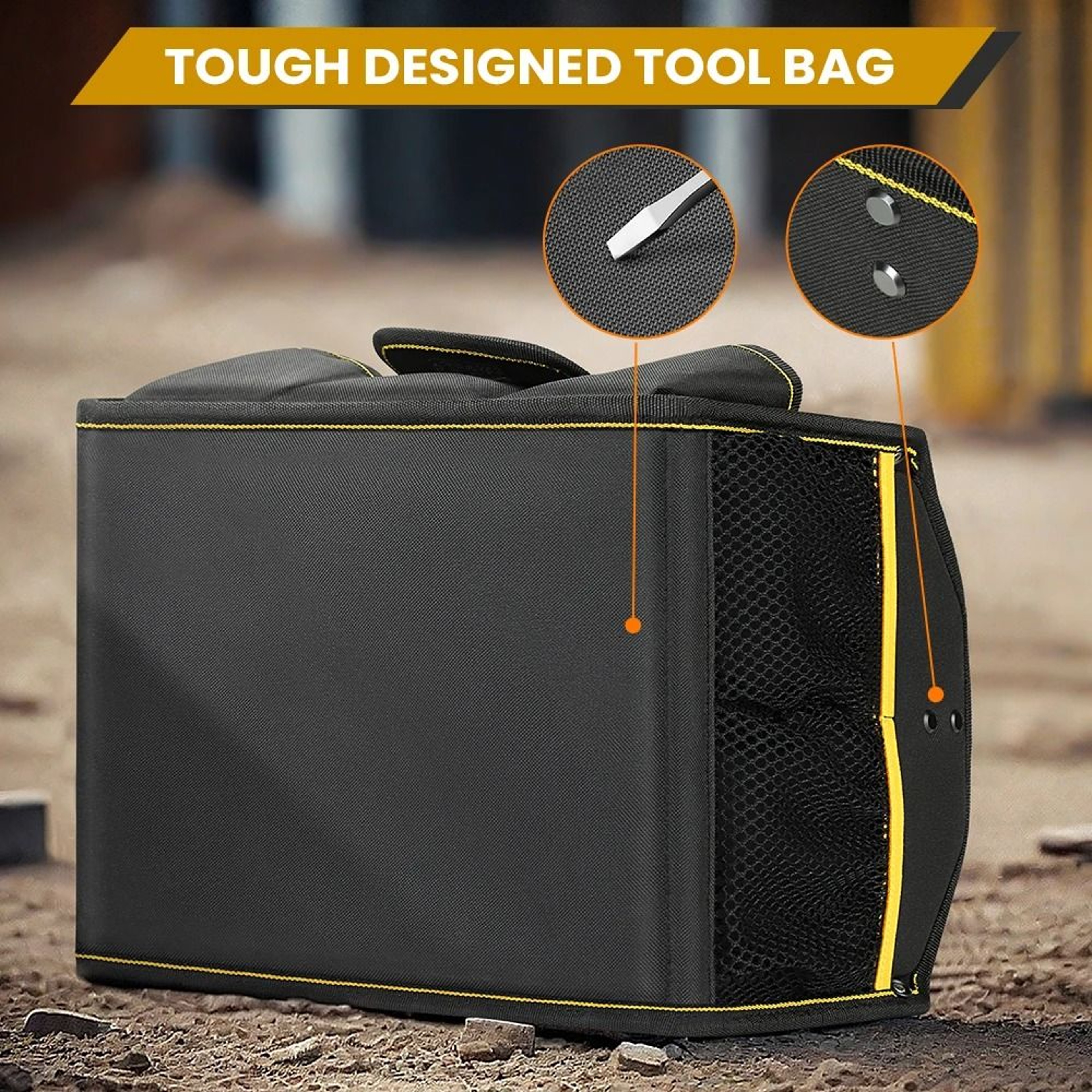 10 Pocket Wide Mouth Tool Tote Bag 5