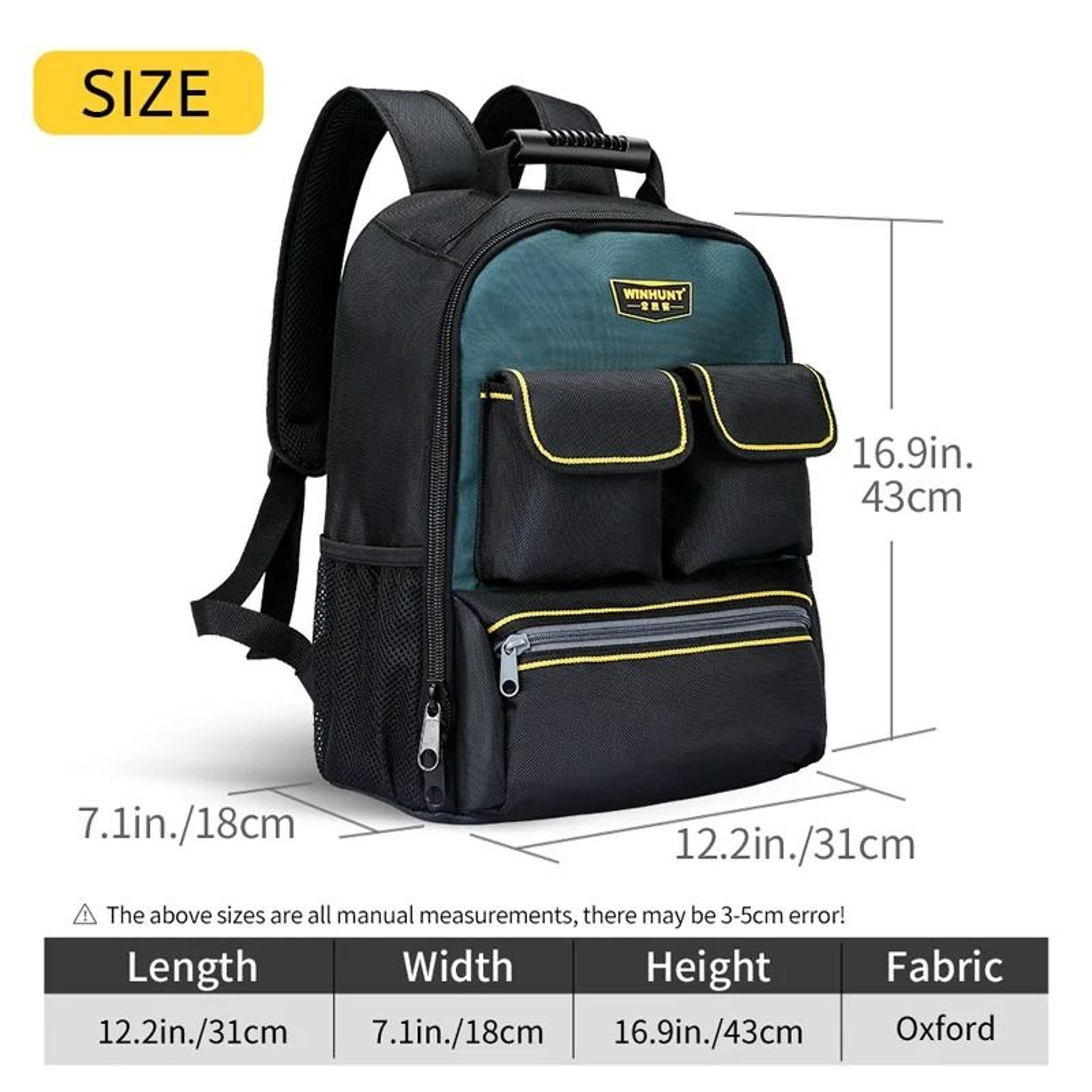 Heavy Duty Tool Backpack with Padded Straps – view 8